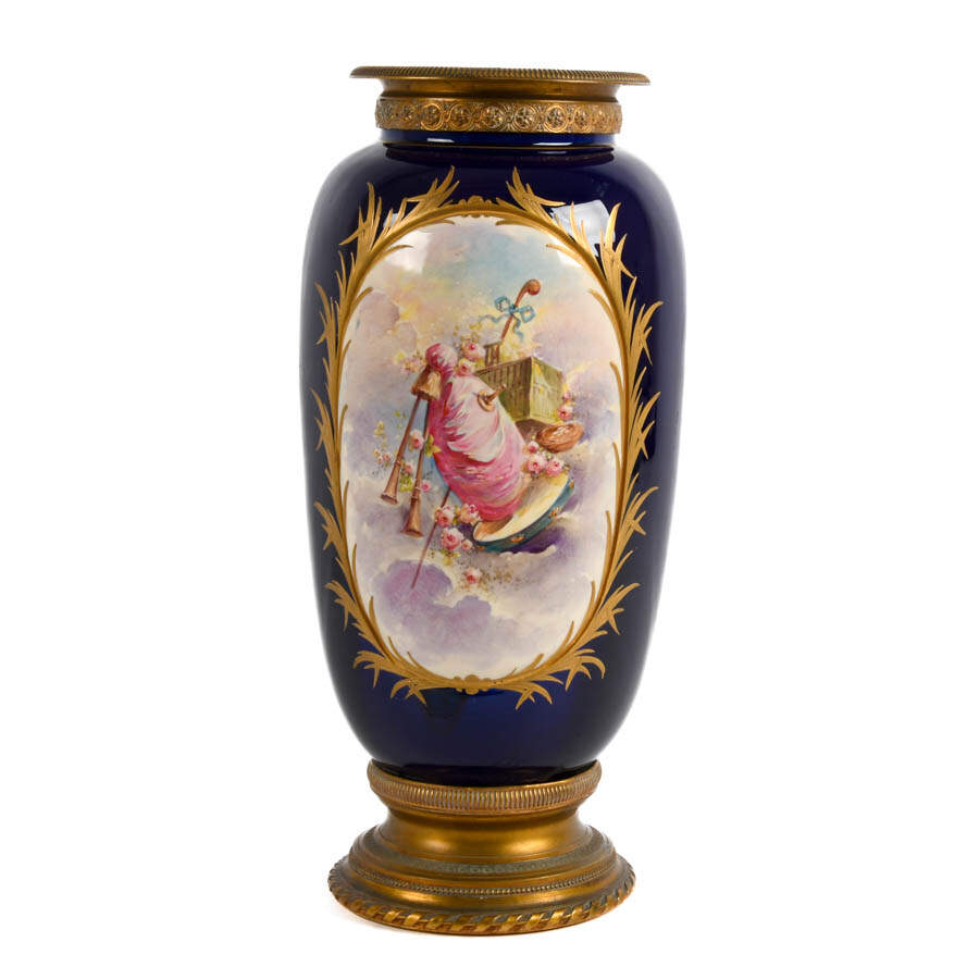 Antique Sèvres Gilt Ormolu and Hand-Painted Portrait Vase-5