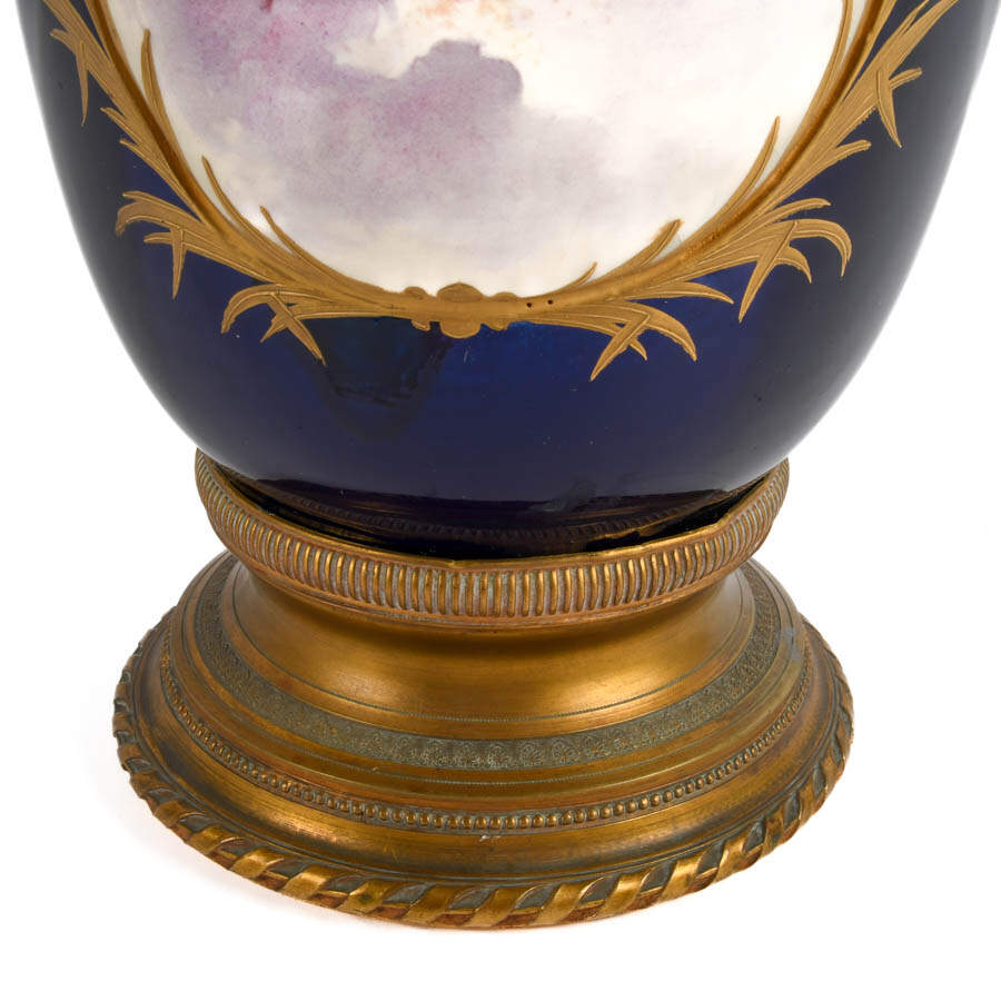 Antique Sèvres Gilt Ormolu and Hand-Painted Portrait Vase-3