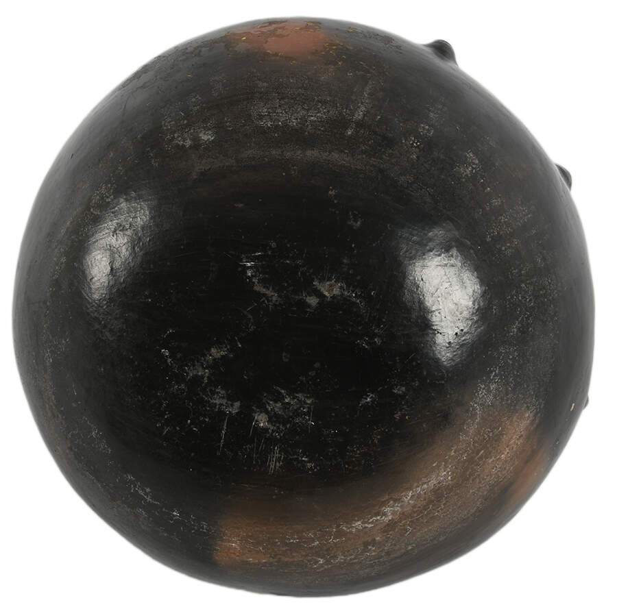 Antique Black Ceramic Figural Mayan Water Vessel-3