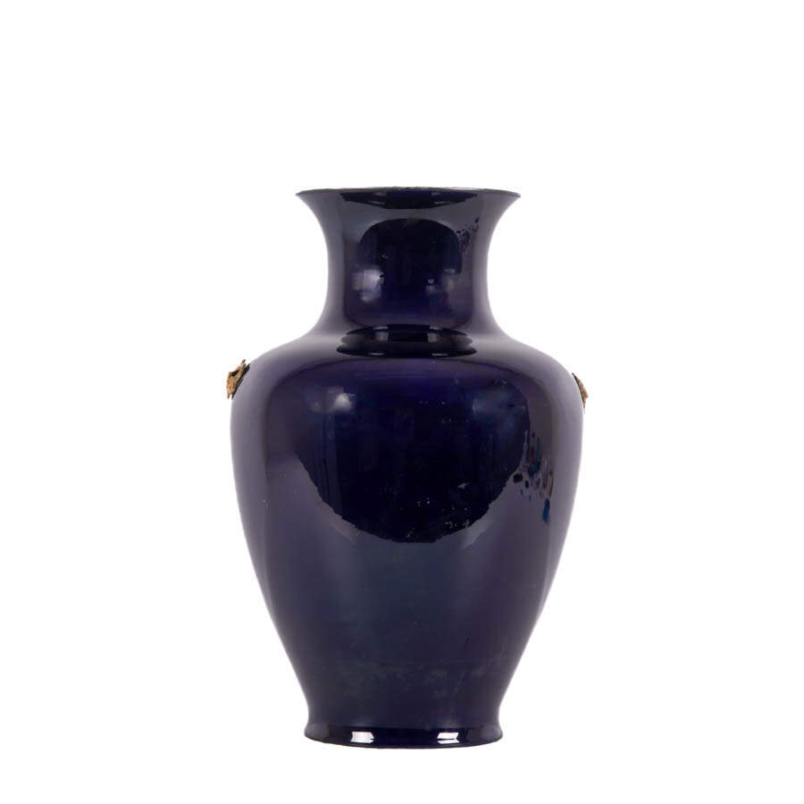 Oversized Cobalt and Gilt Handle Mount Vase-2