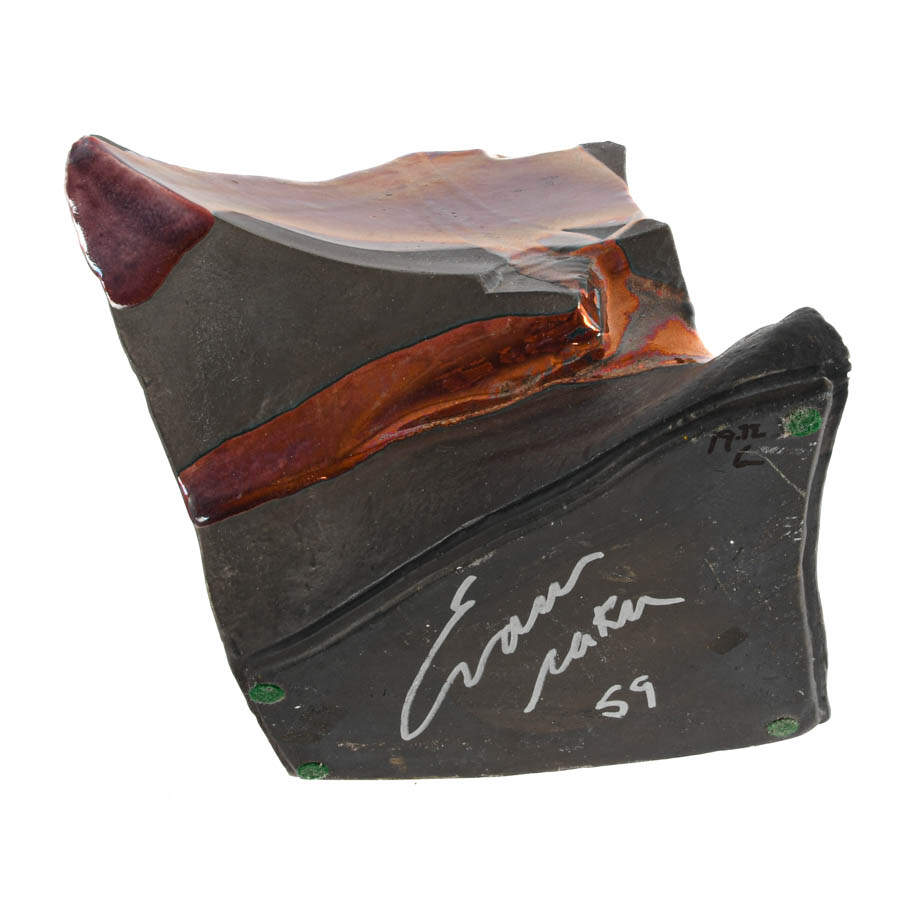 Tony Evans Mid-Century Modern Abstract Raku Vase-8