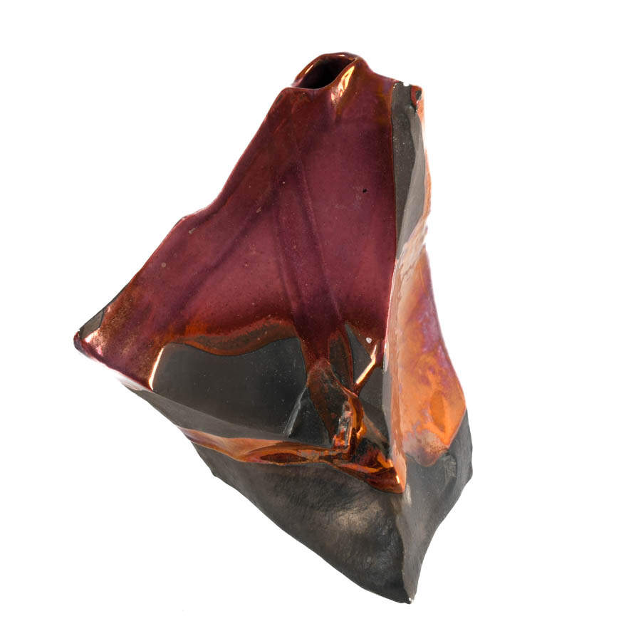 Tony Evans Mid-Century Modern Abstract Raku Vase-1