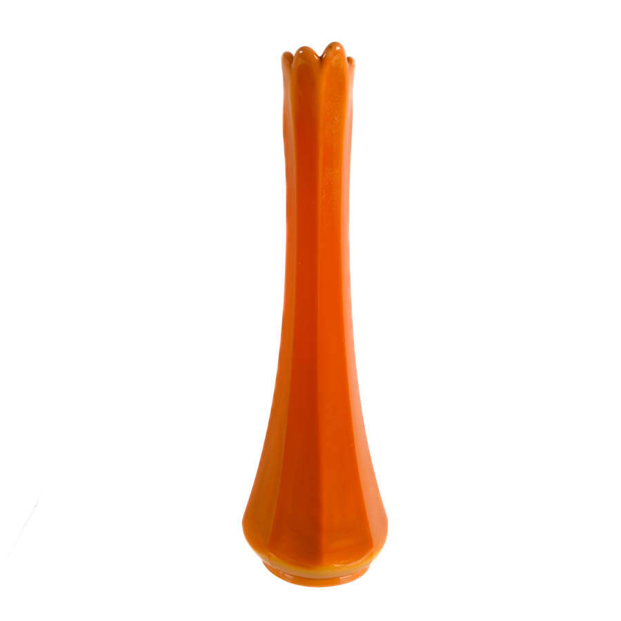 Mid-Century Modern Orange "Bittersweet" Vase by L.E. Smith-5