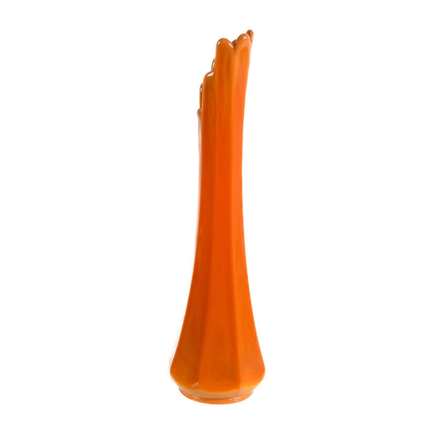 Mid-Century Modern Orange "Bittersweet" Vase by L.E. Smith-4