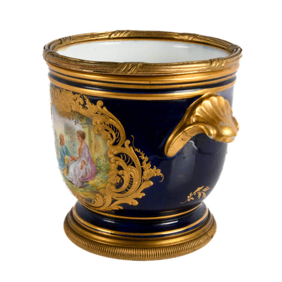 Antique Sèvres Hand-Painted Cache Pot-4