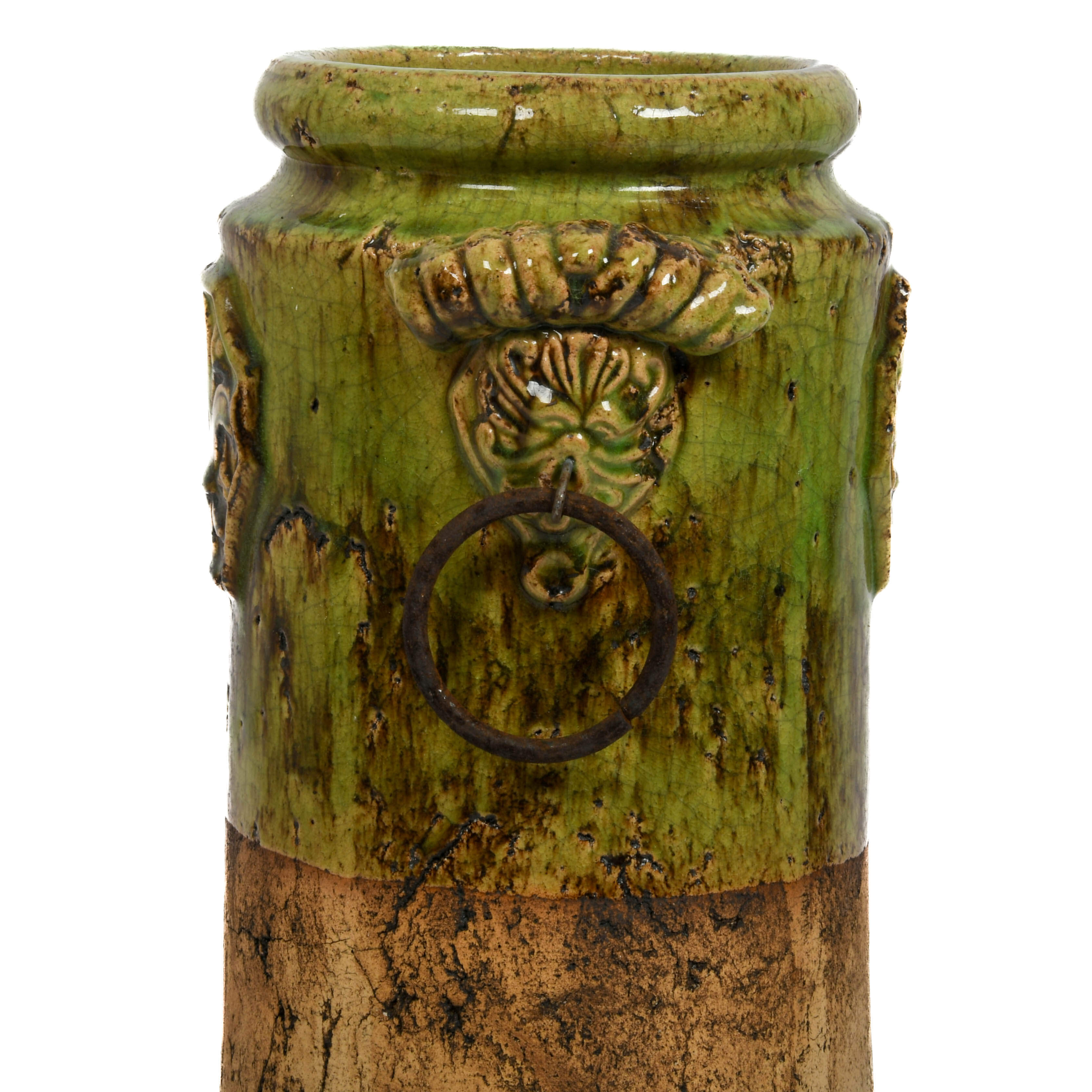 Majolica Double Handle Drip Vase-5