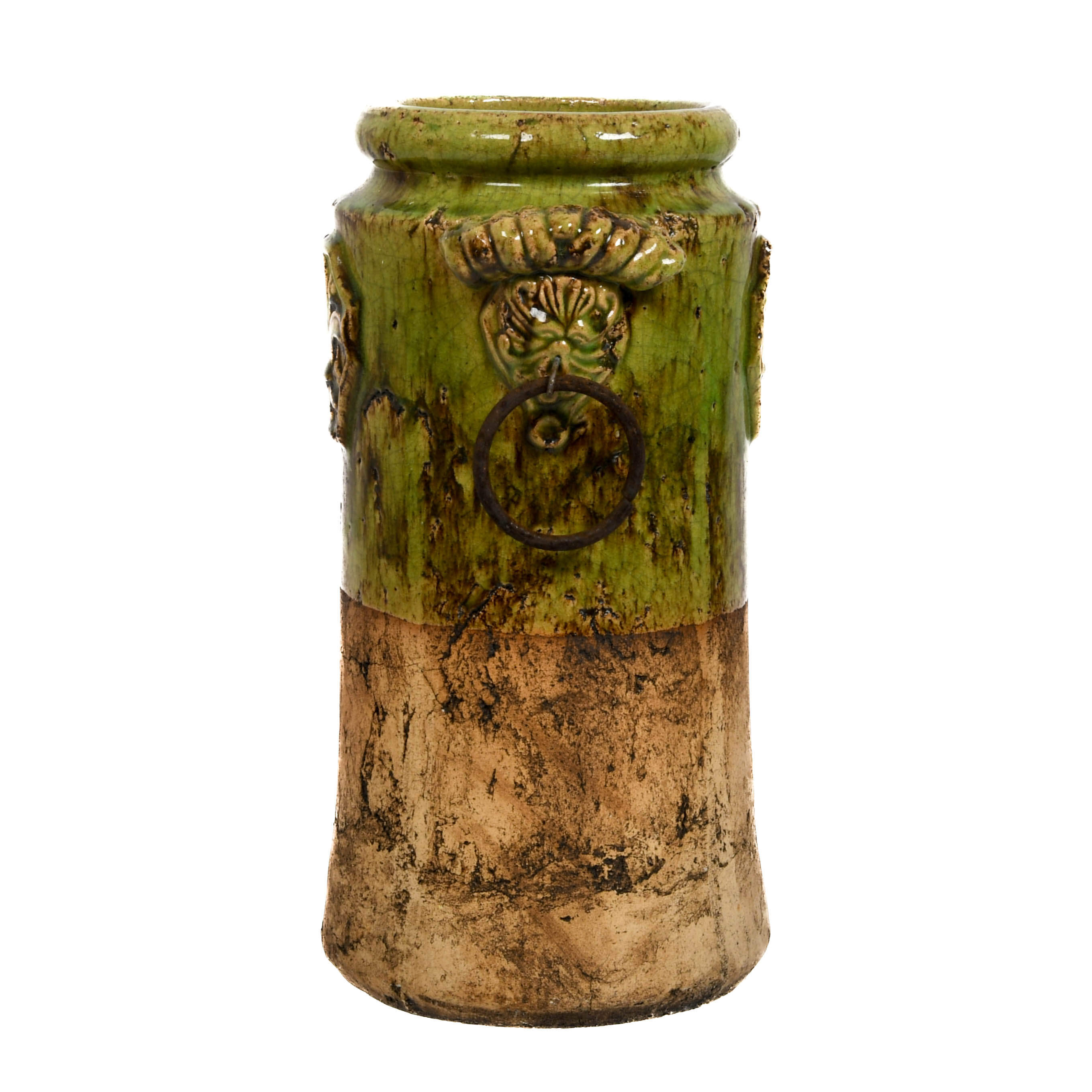 Majolica Double Handle Drip Vase-4