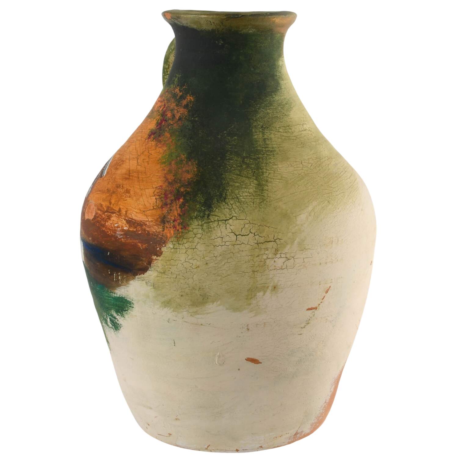 Antique Artist Signed Decorated Terracotta Farmhouse Jug-5
