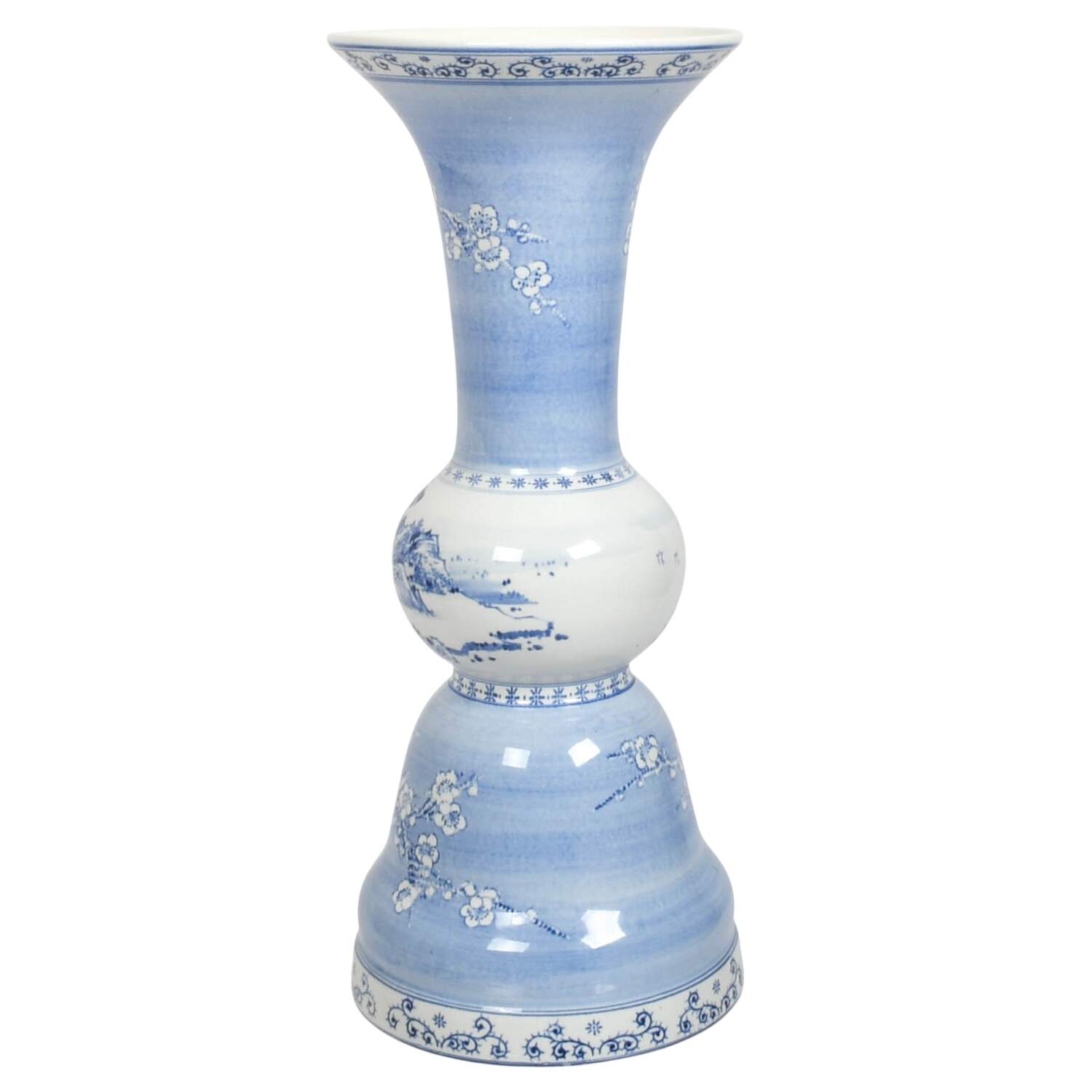 Chinese Blue and White Porcelain Beaker Vase-4