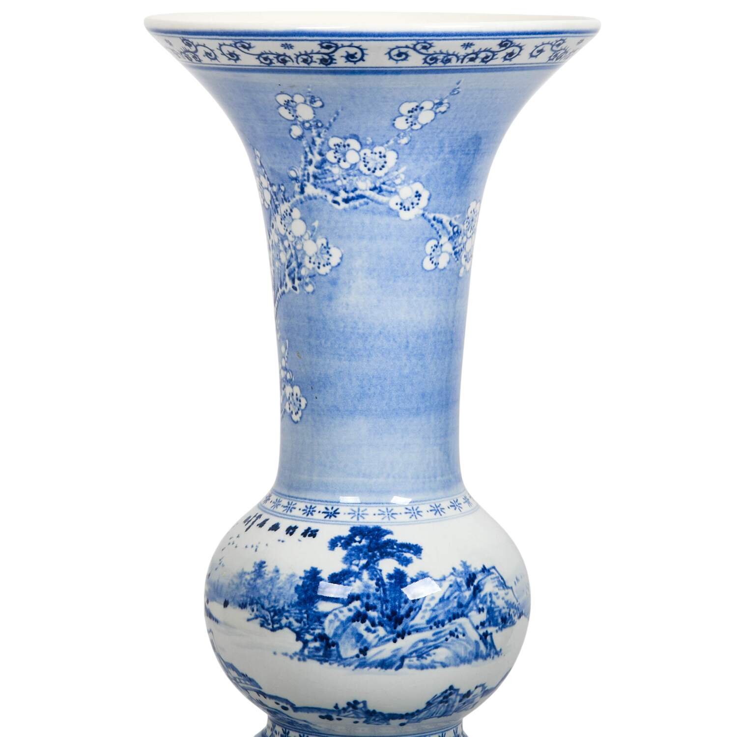 Chinese Blue and White Porcelain Beaker Vase-2