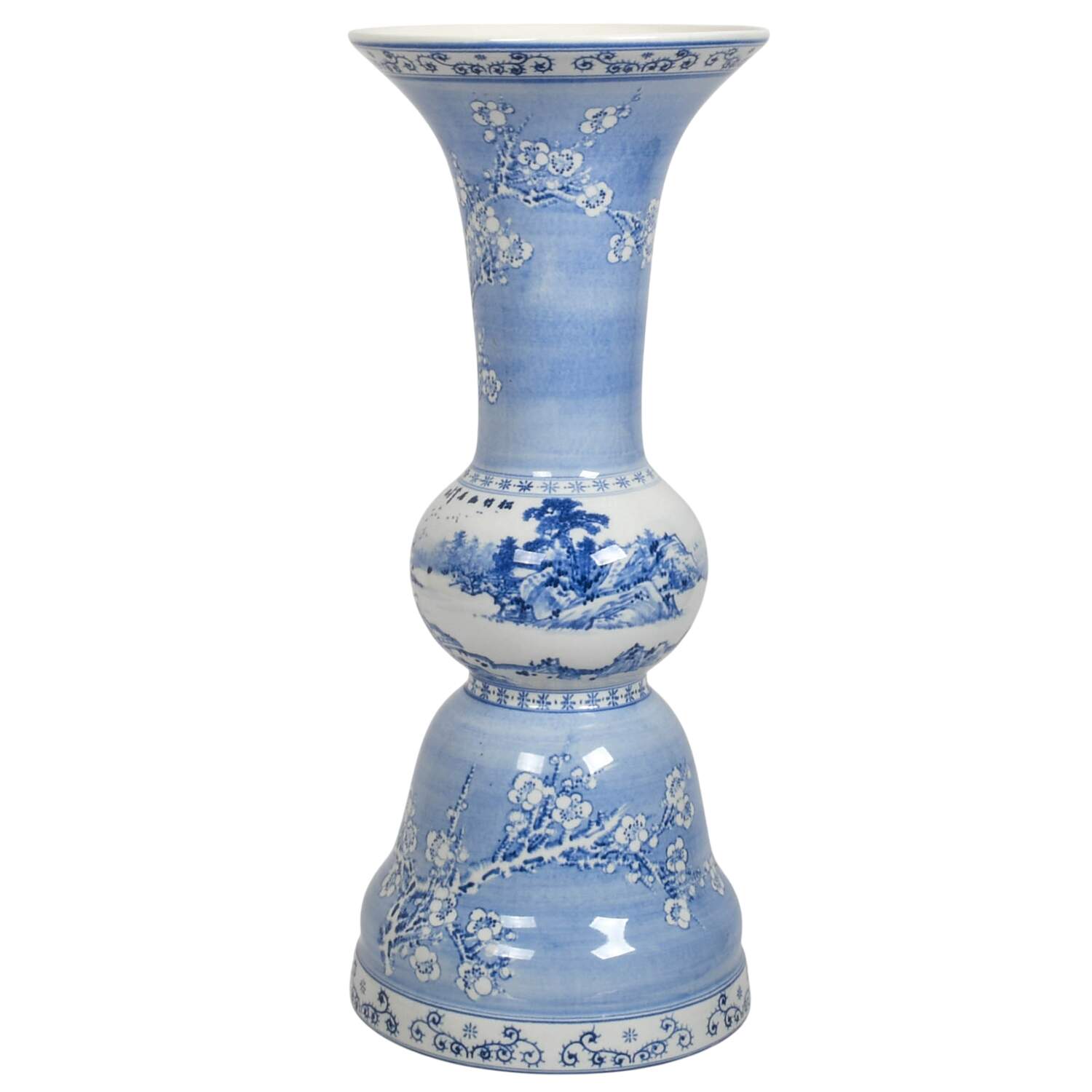 Chinese Blue and White Porcelain Beaker Vase-1