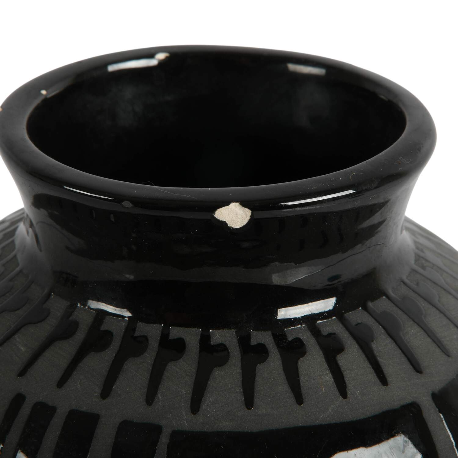 Signed Santa Clara Blackware Vase-4