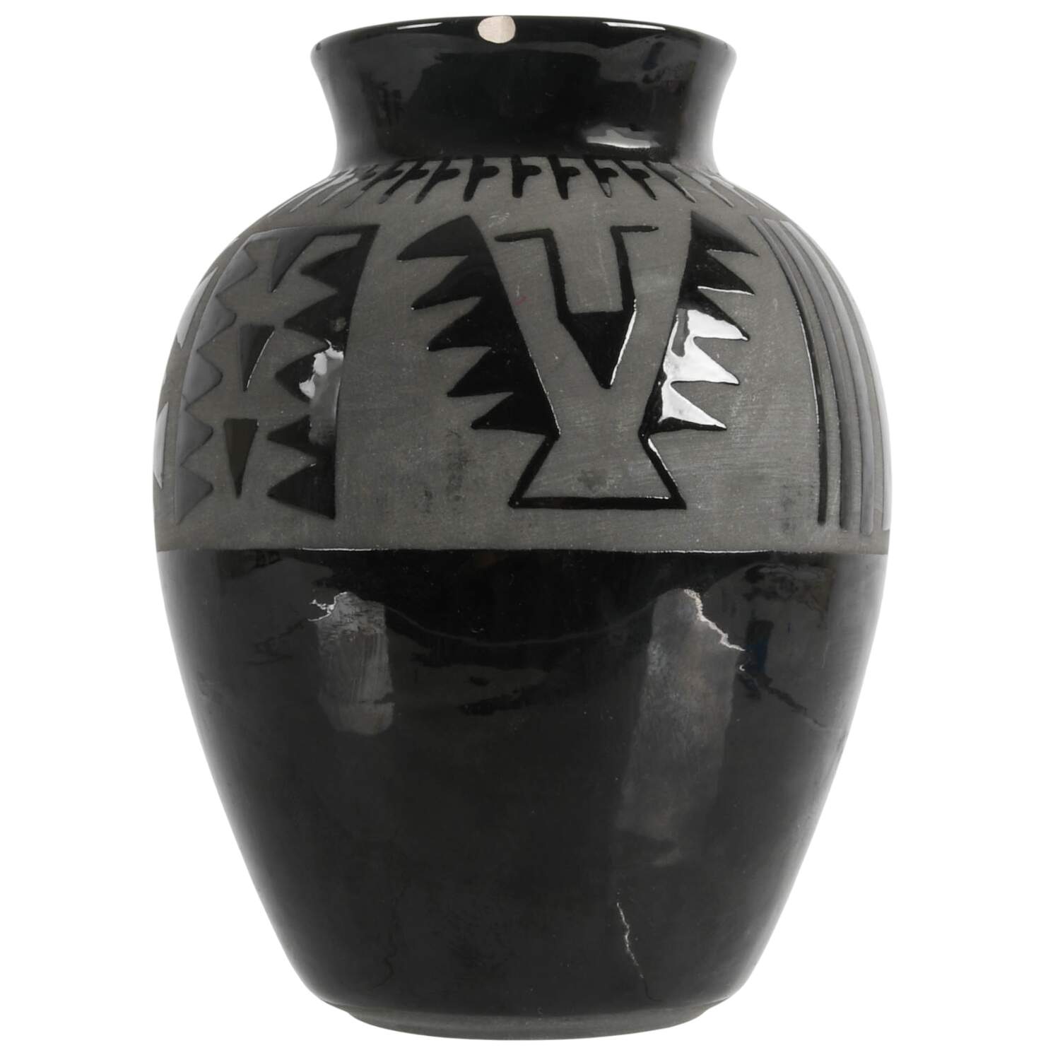 Signed Santa Clara Blackware Vase-2