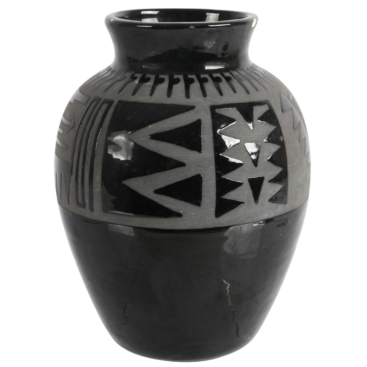 Signed Santa Clara Blackware Vase-1