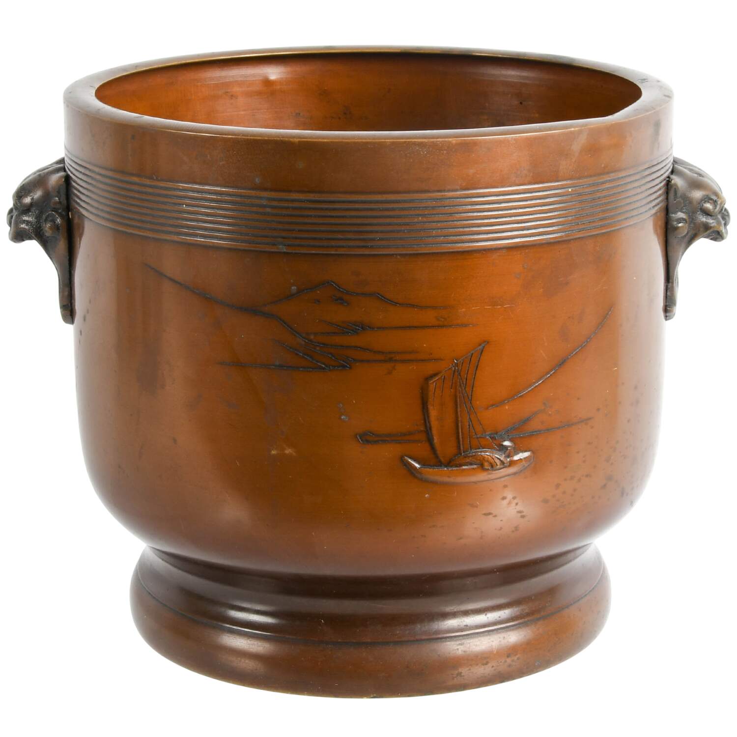 Mid-Century Bronze Asian Jardinière-5