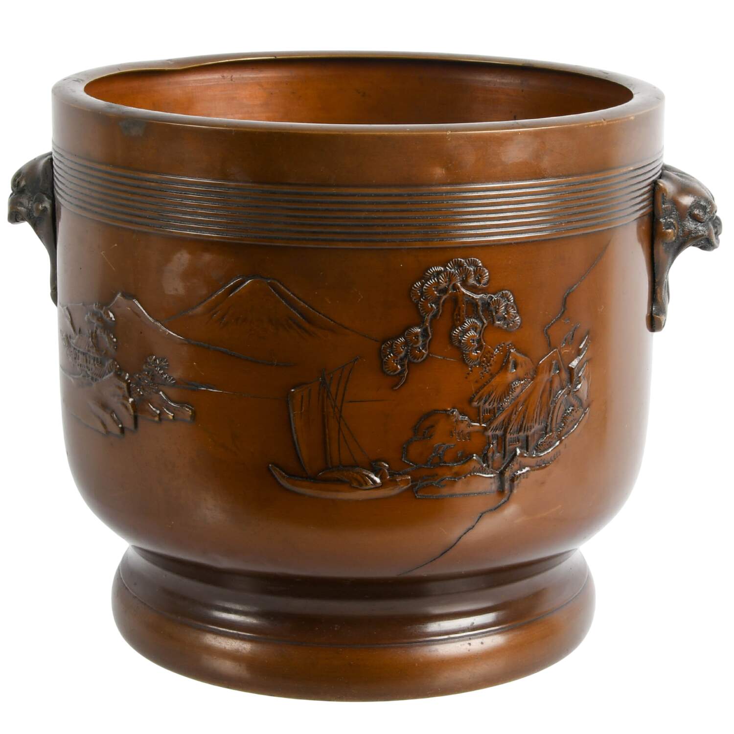 Mid-Century Bronze Asian Jardinière-2