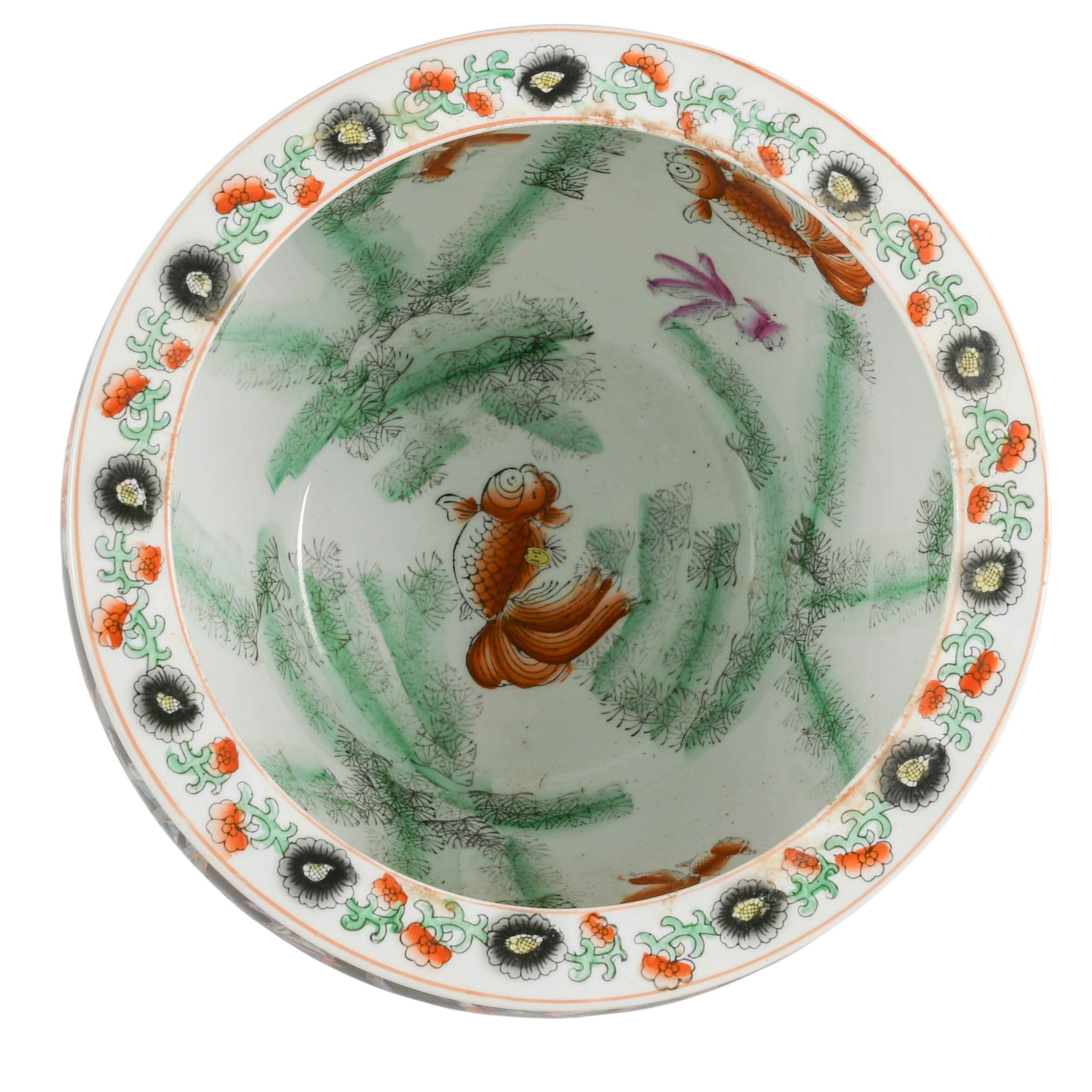Chinese Famille Noire-Style Porcelain Fishbowl Planter-5