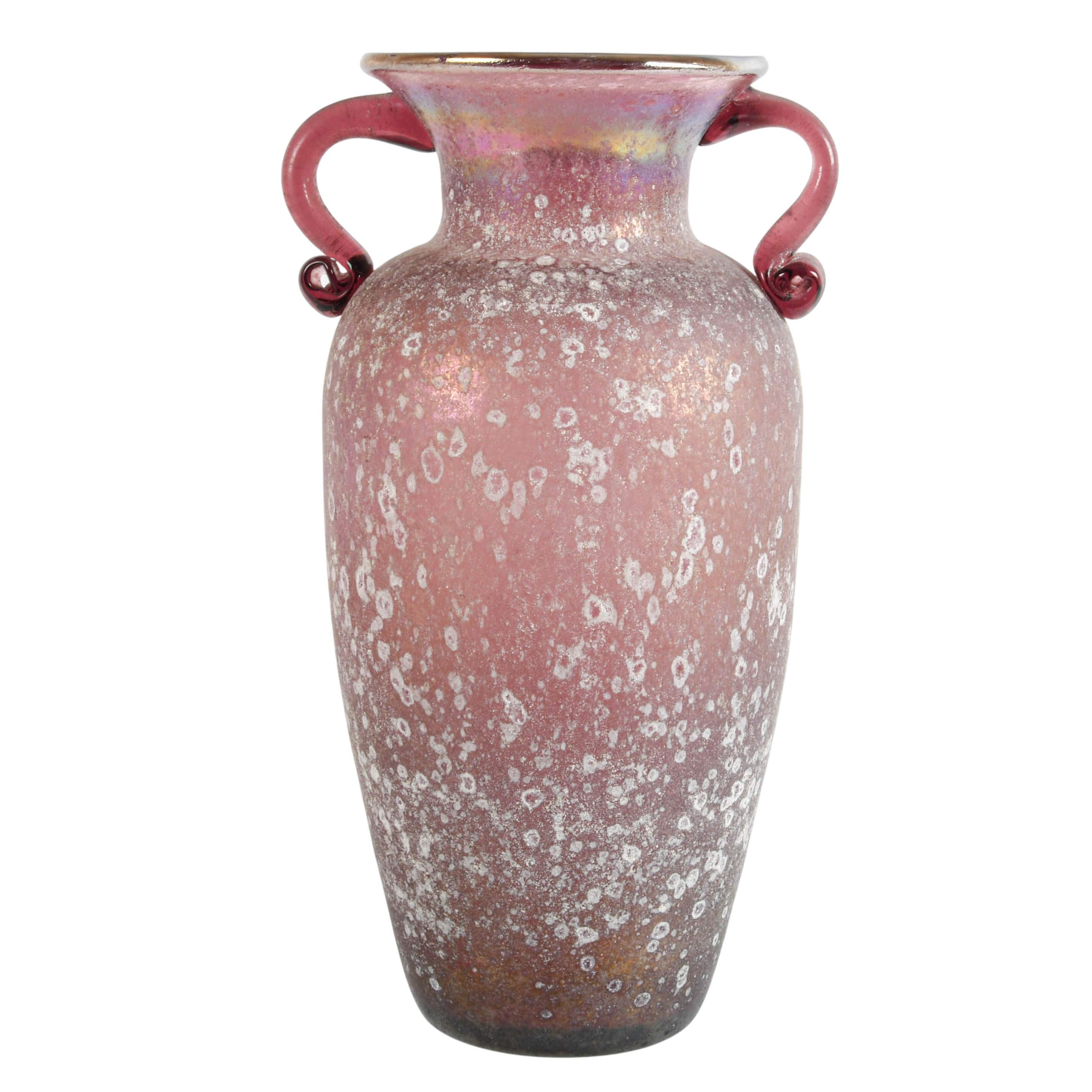 Italian Murano Scavo Finish Roman Style Amphora Vase-1