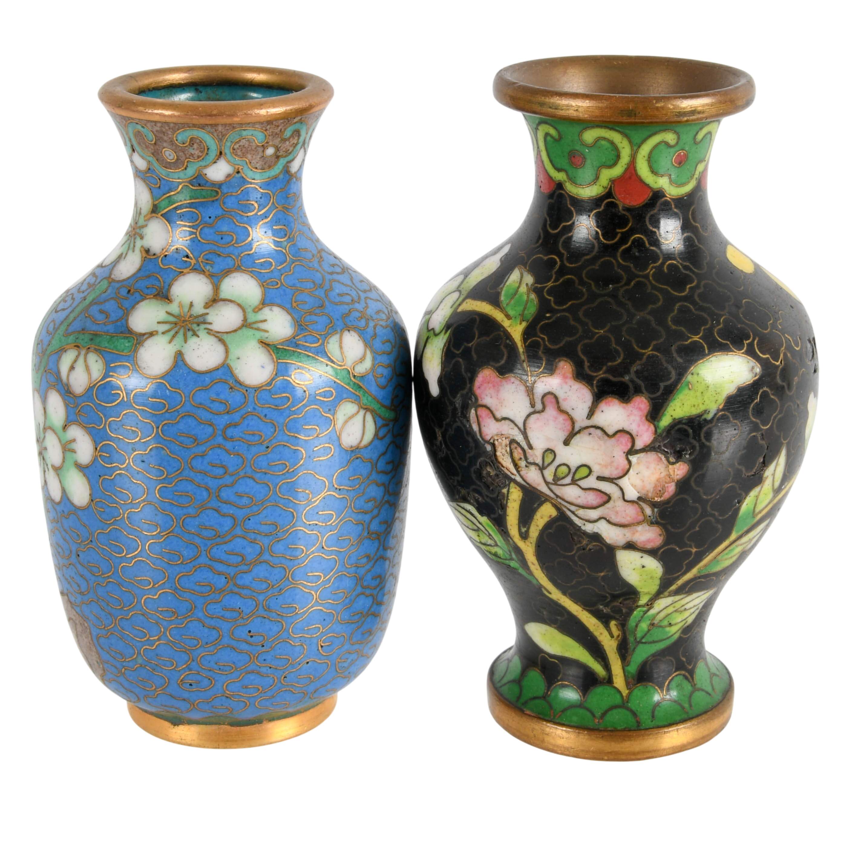 Grouping of Four Cloisonné Miniature Bud Vases-4