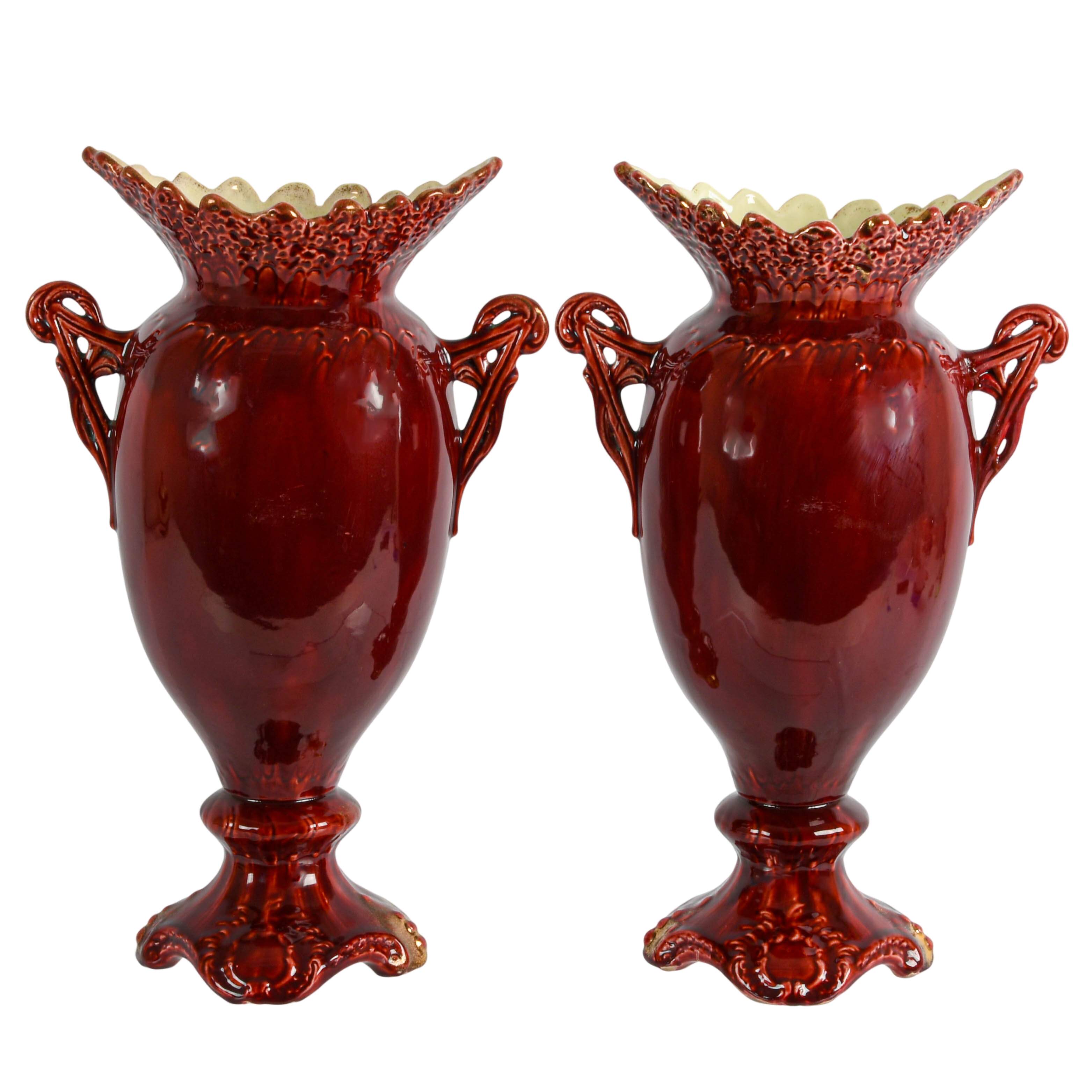 Pair of JS Austria Classical Music Scene Cabinet Vases-6