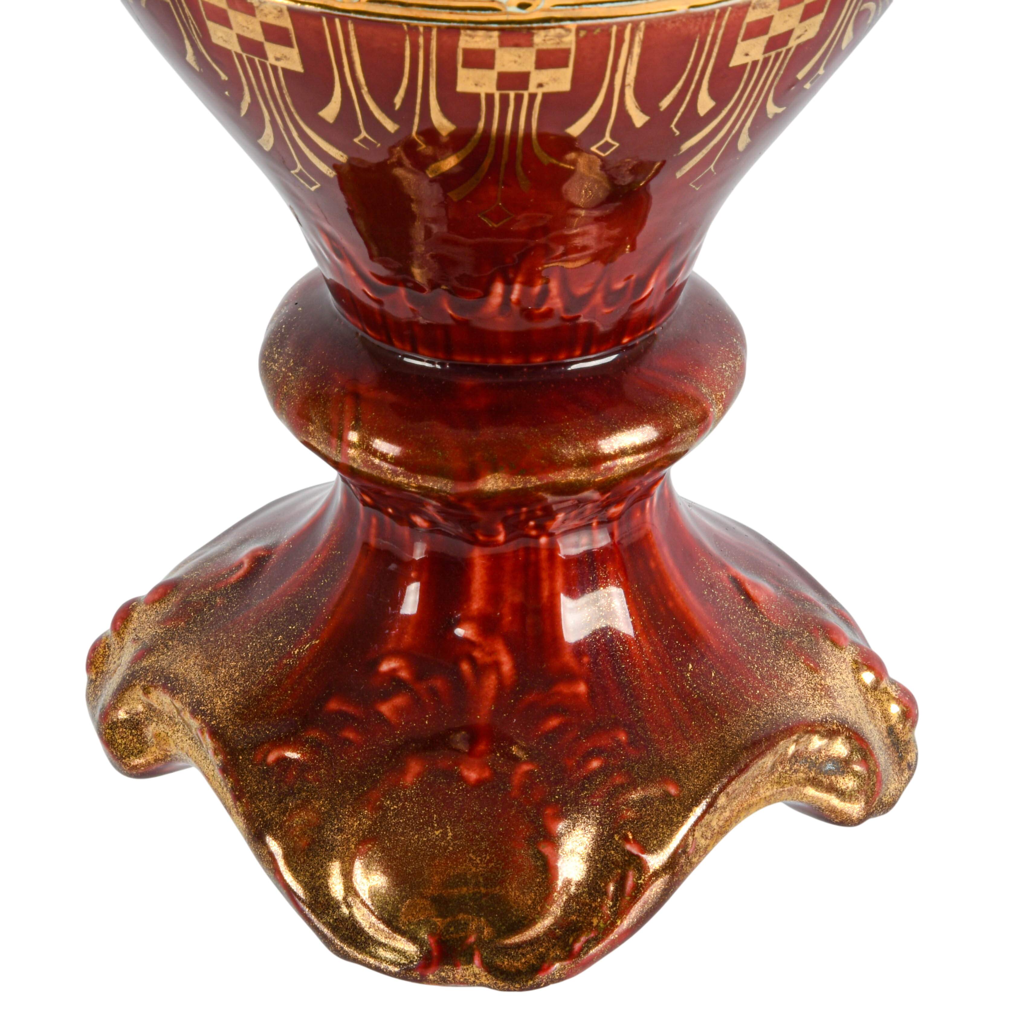 Pair of JS Austria Classical Music Scene Cabinet Vases-3