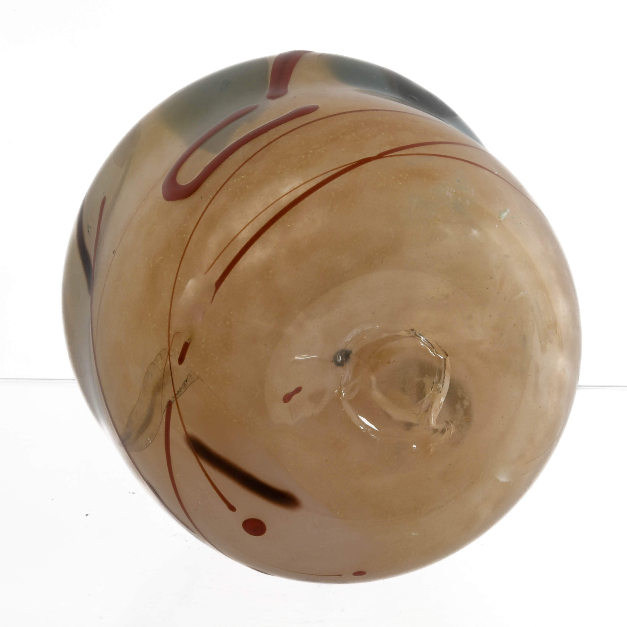 Barrel-Shaped Autumnal Art Glass Vase-5
