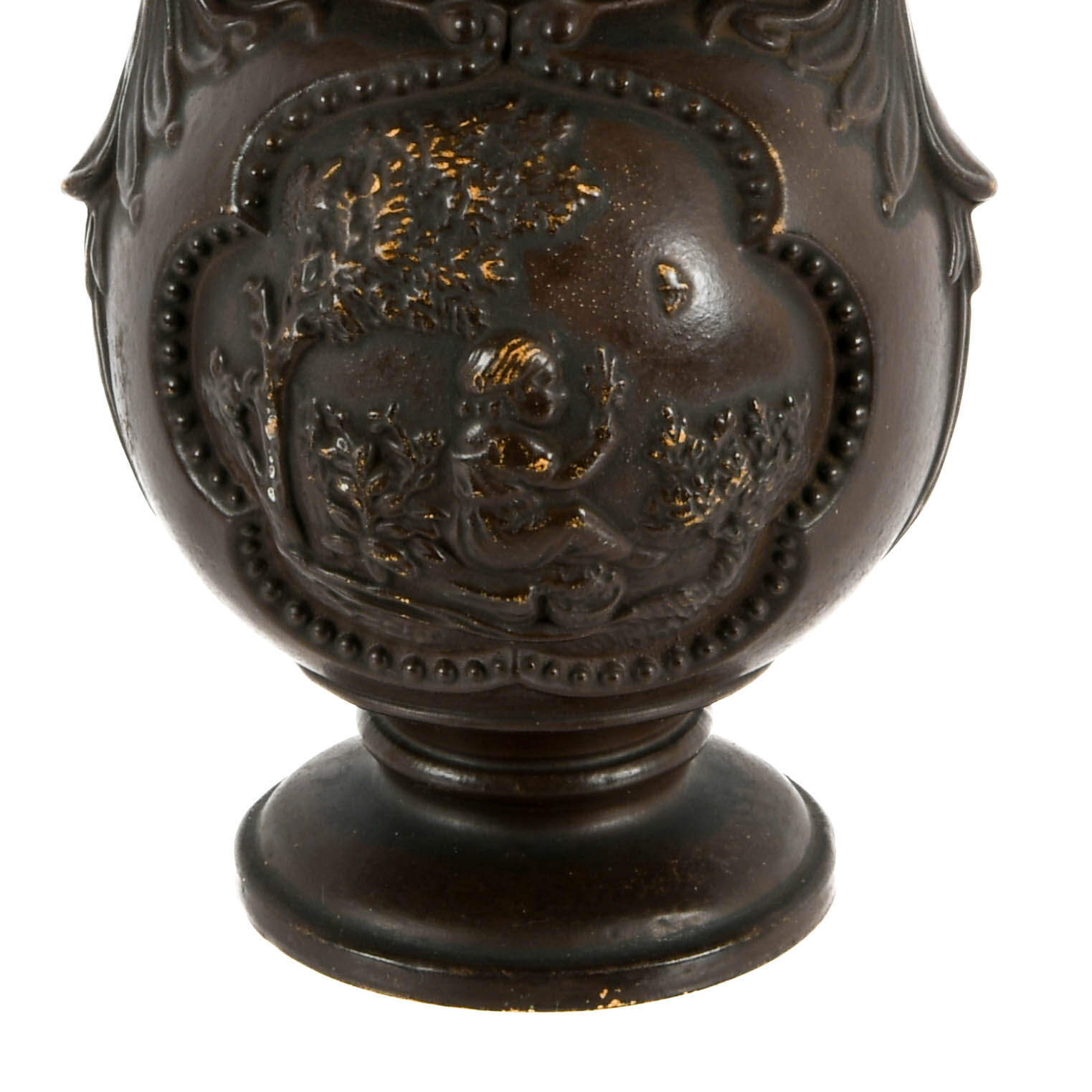 Antique Matte Brown Wilhelm Schiller & Sons Majolica Vase-7