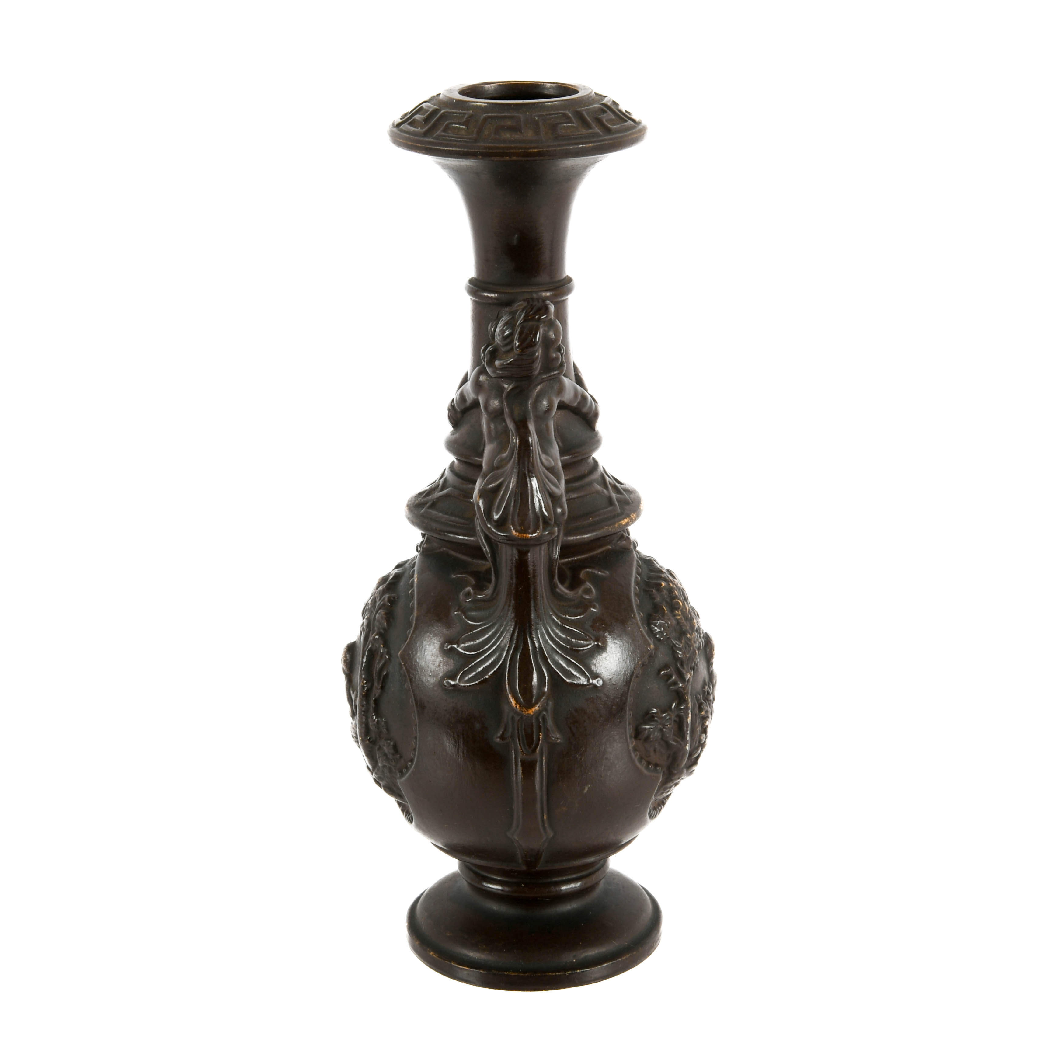 Antique Matte Brown Wilhelm Schiller & Sons Majolica Vase-5