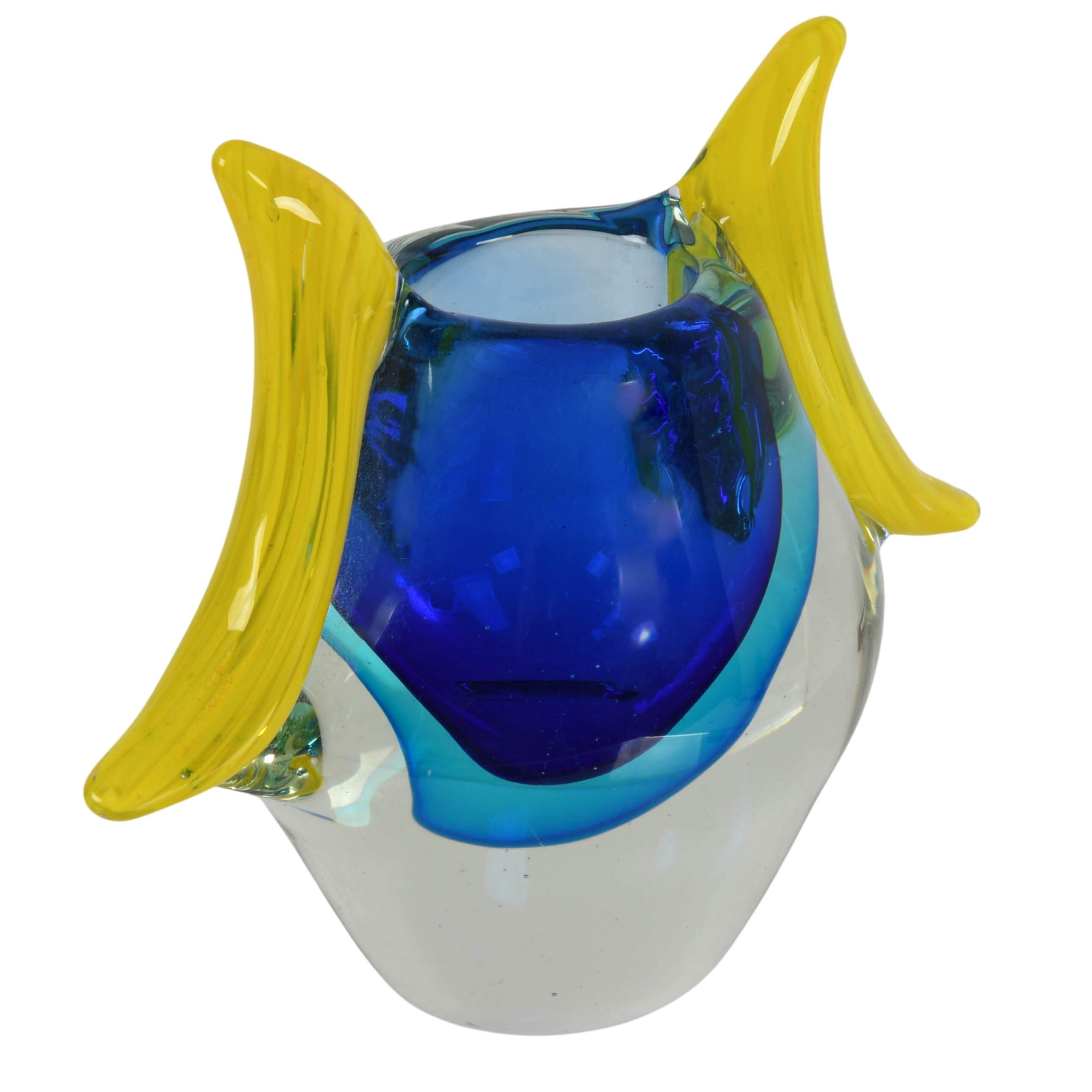Double Crescent Moon Handled Murano Glass Vase-4
