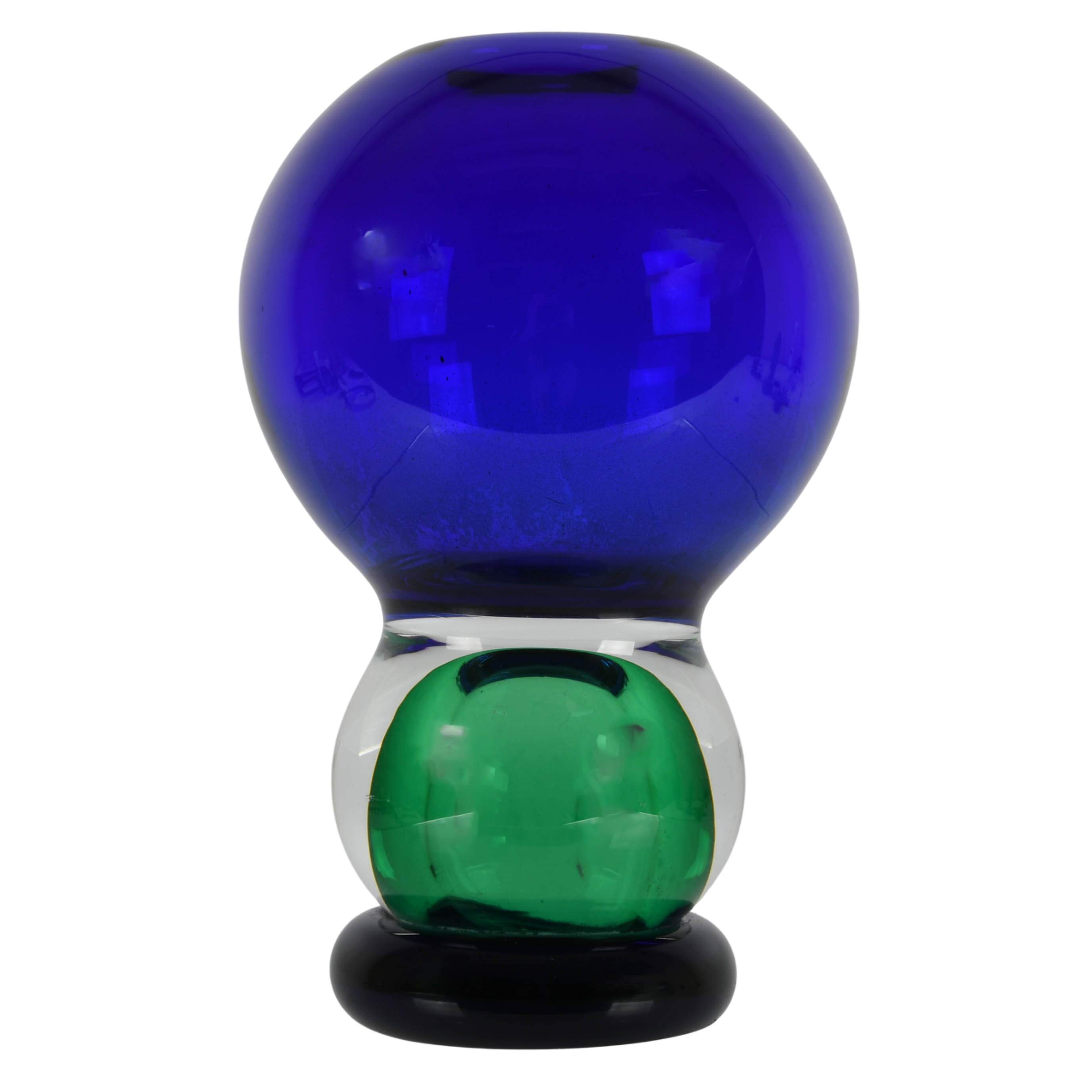 Blue and Green Art Glass Ball Vase-2