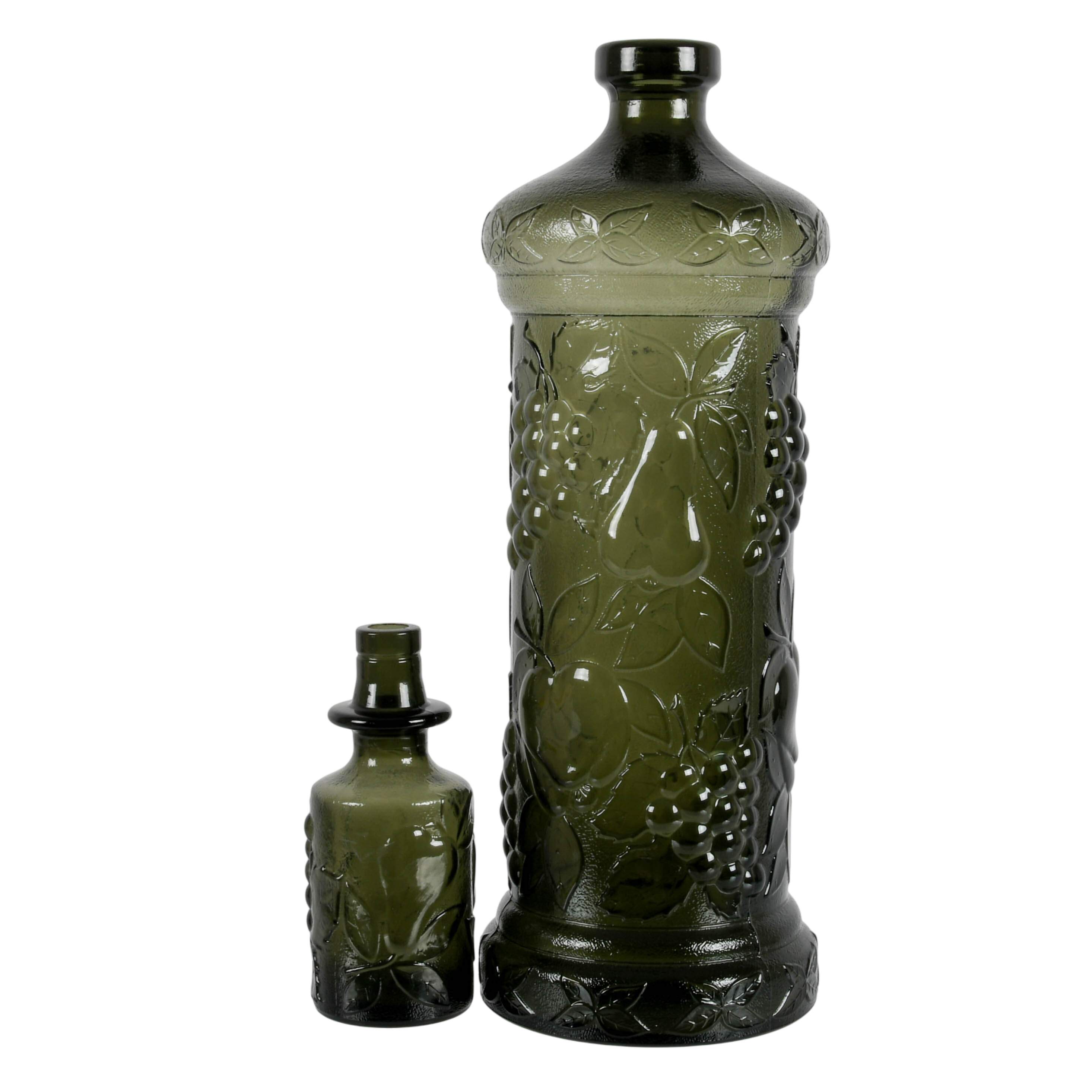 Mid-Century Modern Charcoal Gray Empoli Glass Genie Decanter with Stopper-4