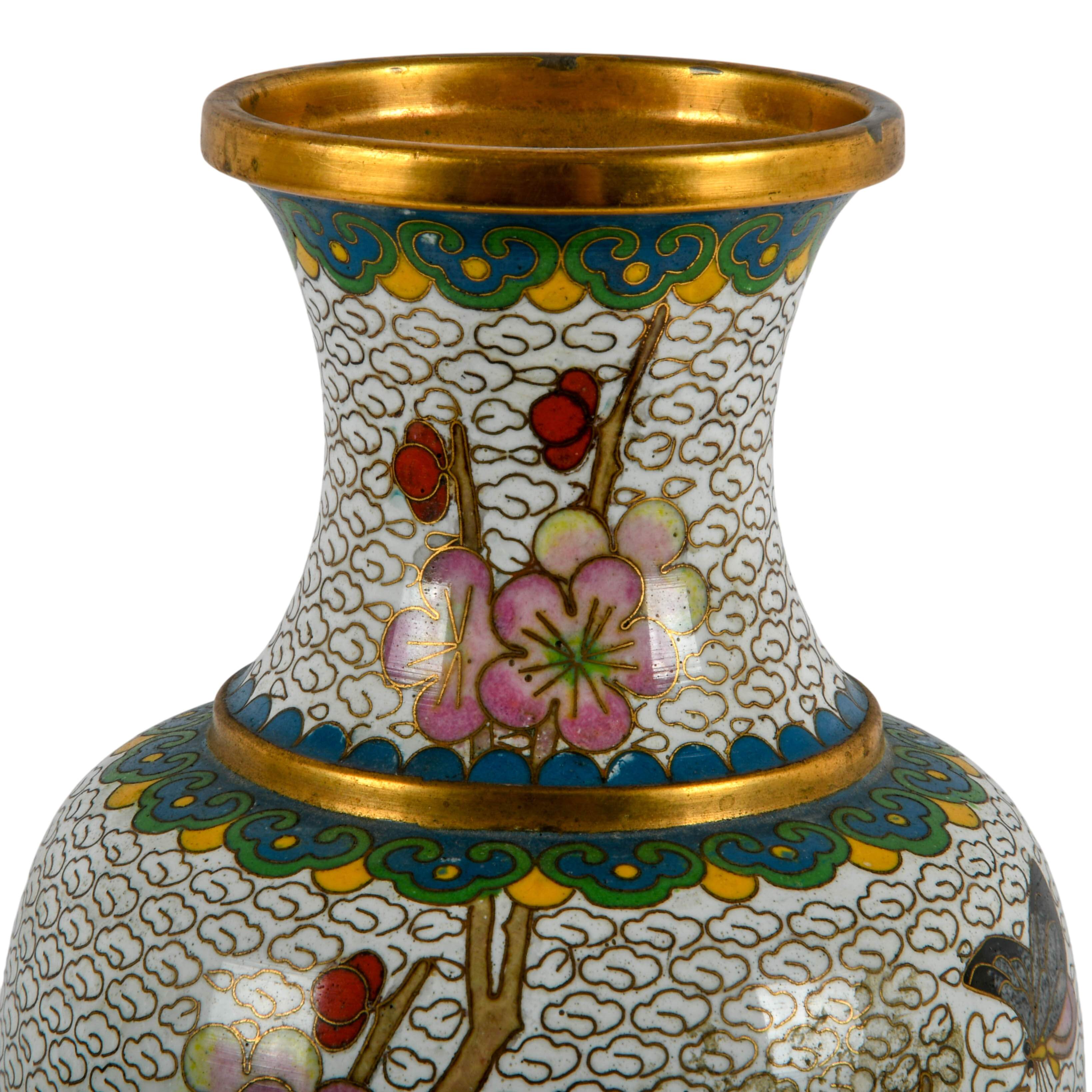 Chinese Cloisonné Floral Vase-2