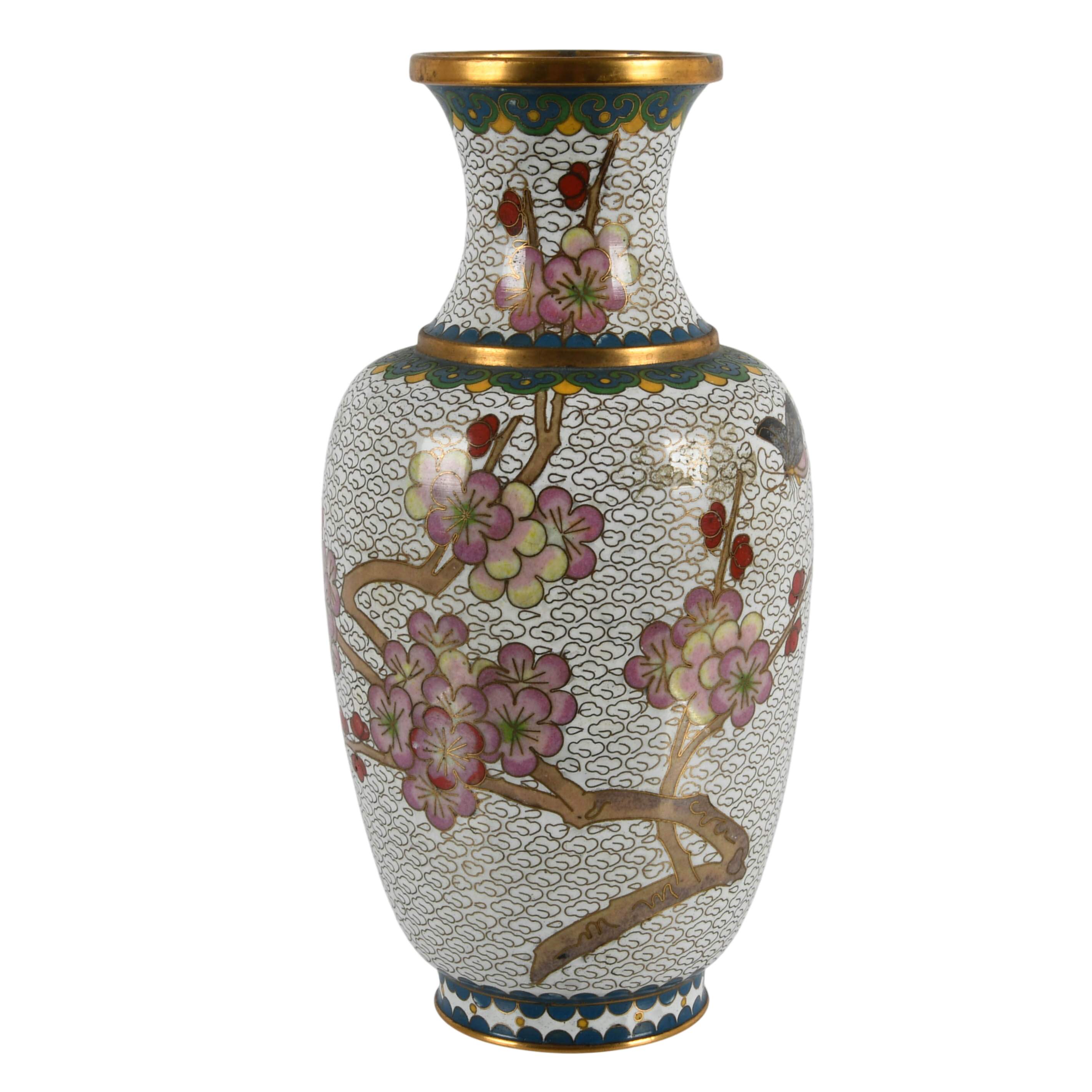Chinese Cloisonné Floral Vase-1