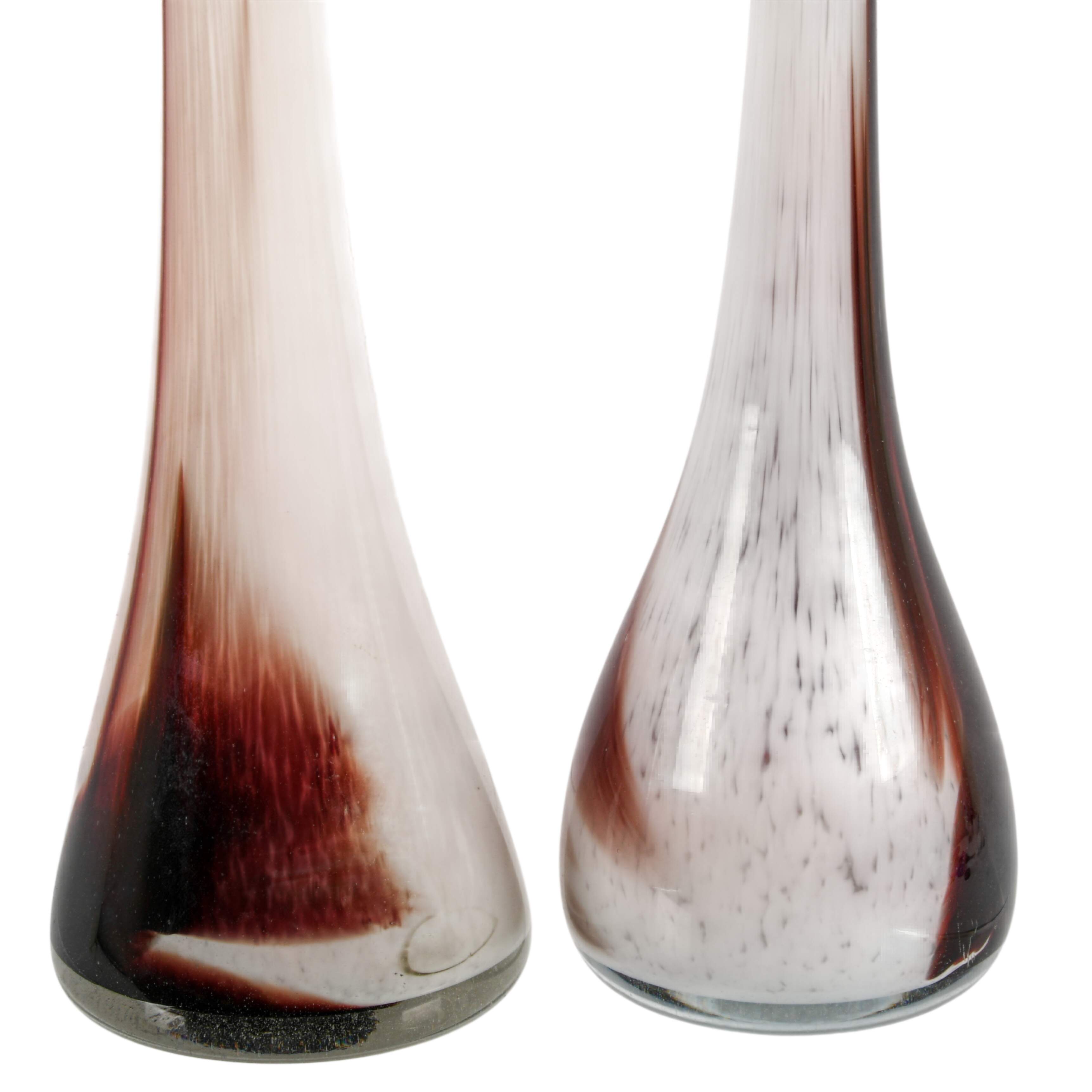 Signed Pair of M. Ducco Murano-Style Hand-Blown Glass Vases-4