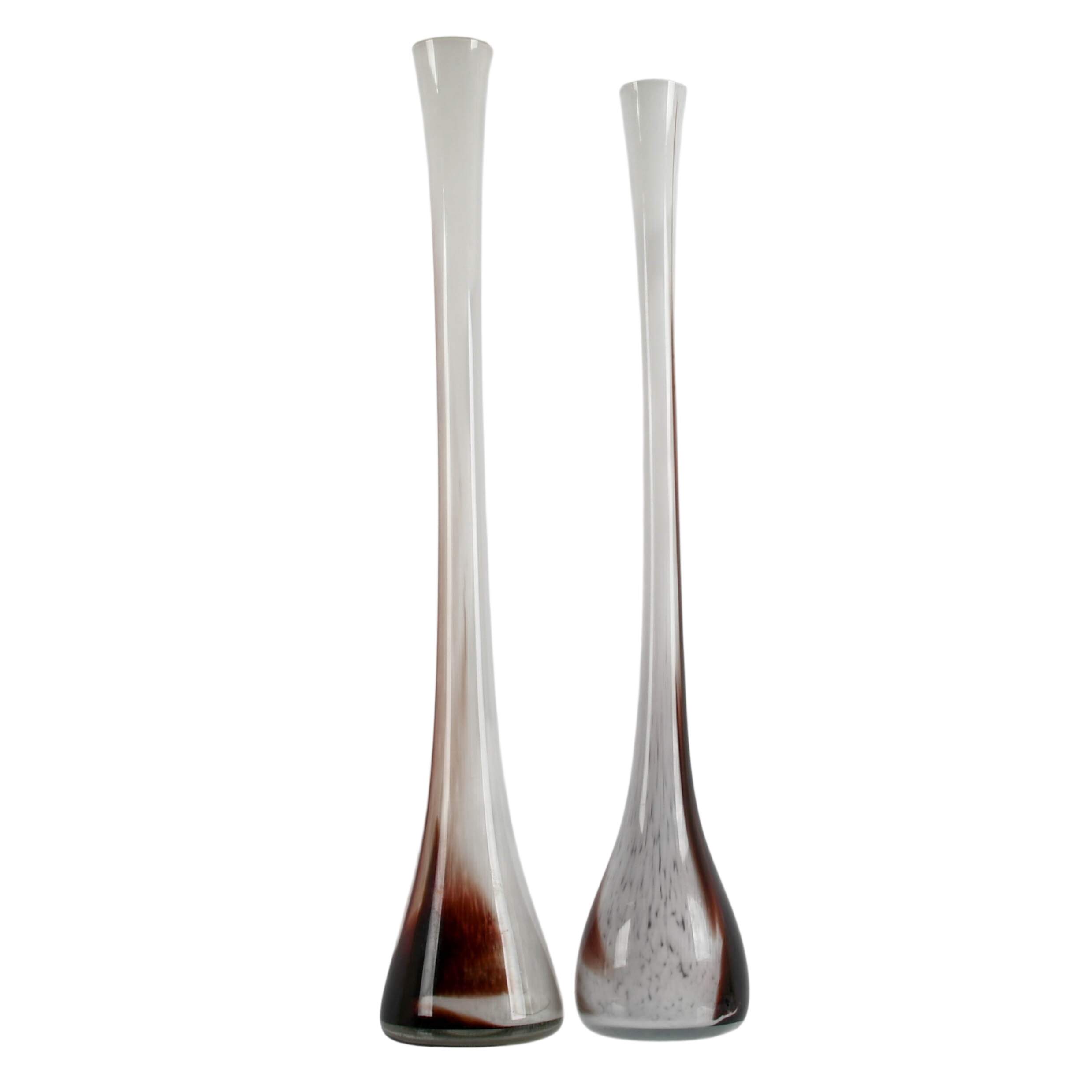 Signed Pair of M. Ducco Murano-Style Hand-Blown Glass Vases-3