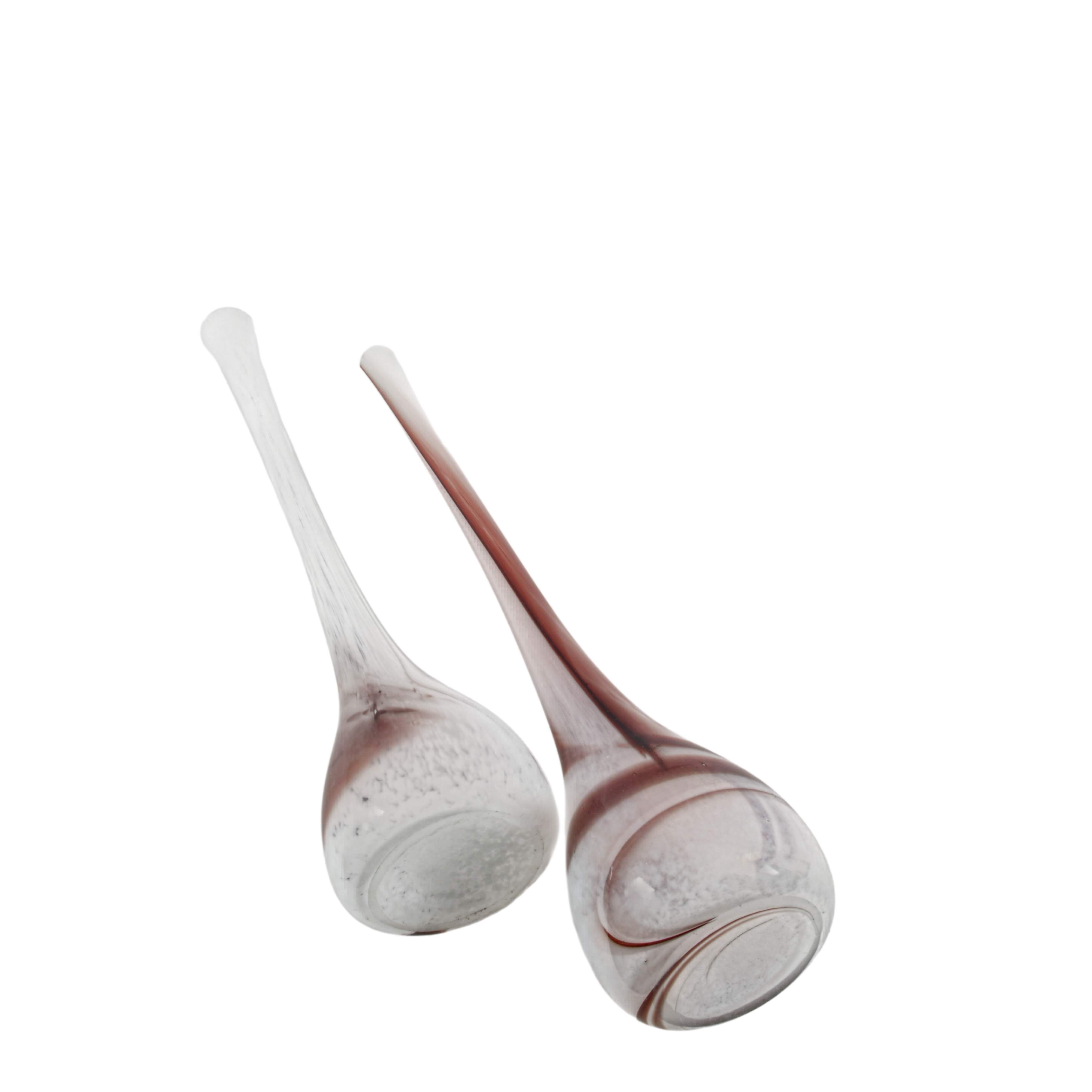 Grouping of Two Signed M. Ducco Murano-Style Hand-Blown Glass Vases-4
