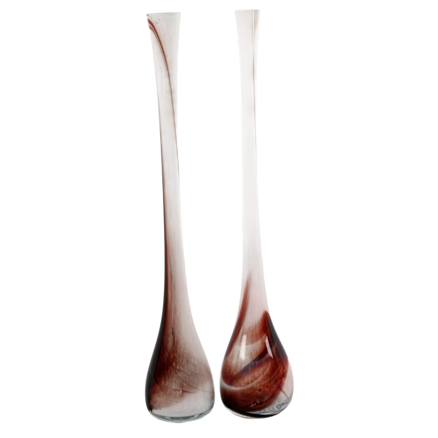 Pair of Signed M. Ducco Murano-Style Hand-Blown Glass Vases-1