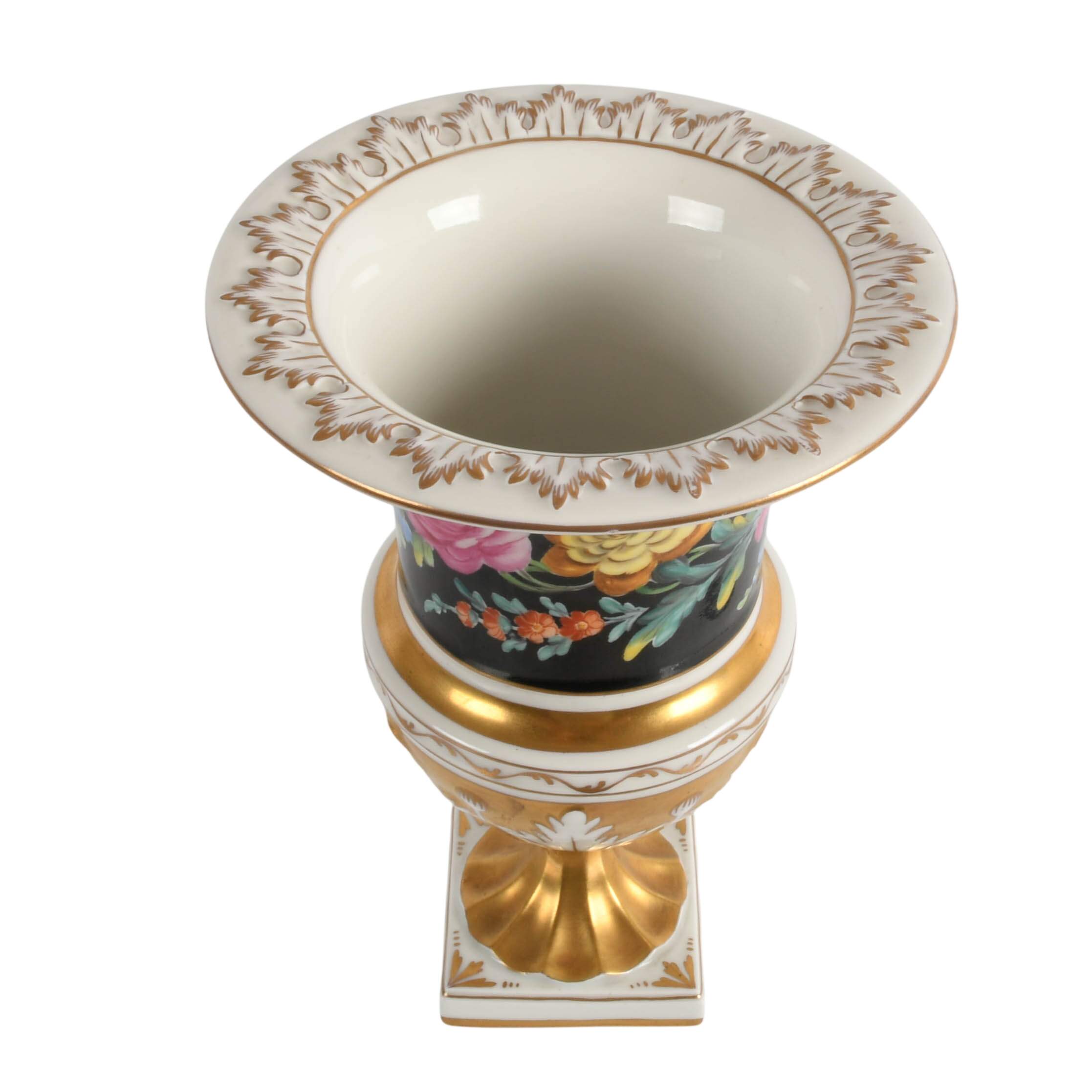 Dresden Germany Floral Porcelain Urn Vase-5