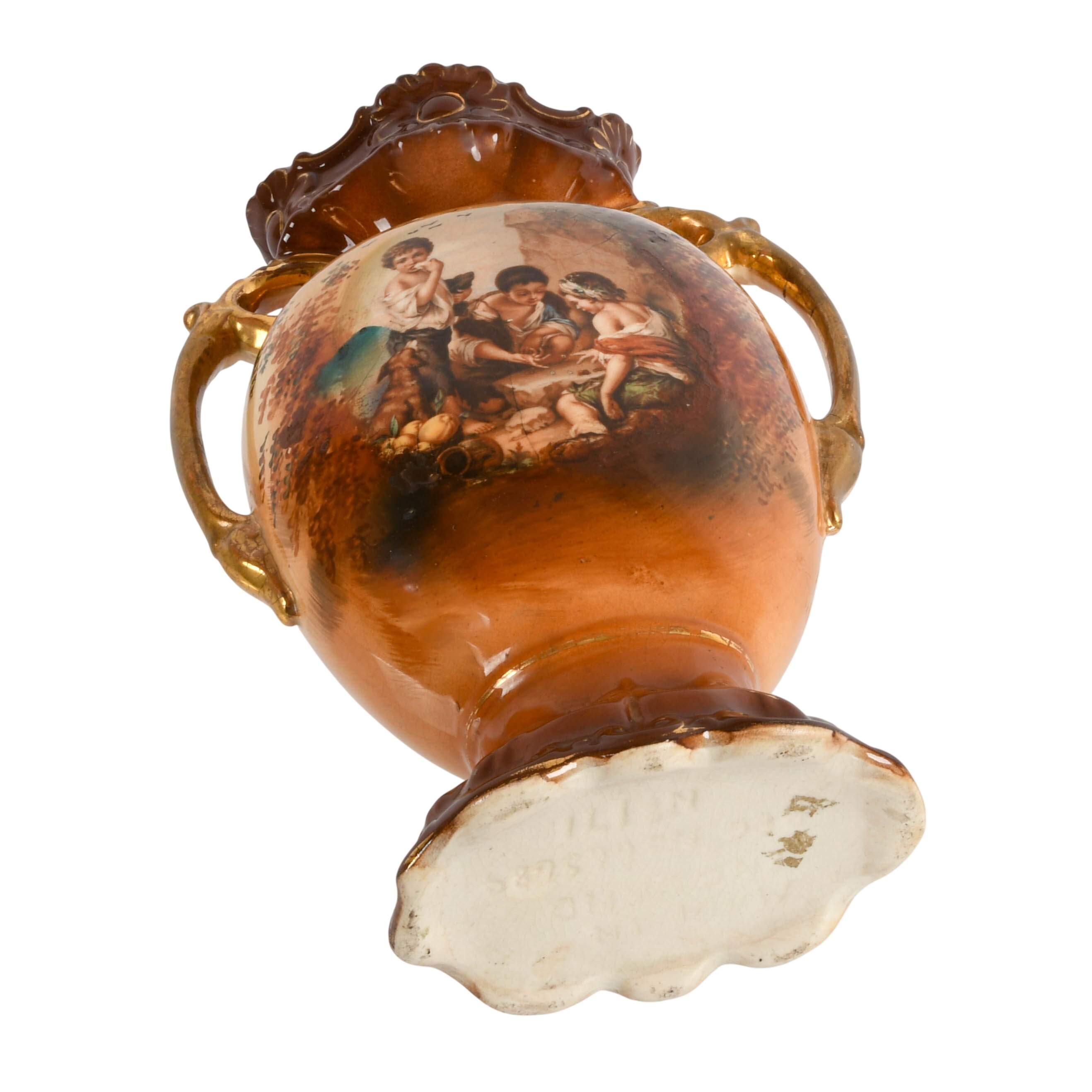Late Victorian Twin Handled Games of Chance Vase-9