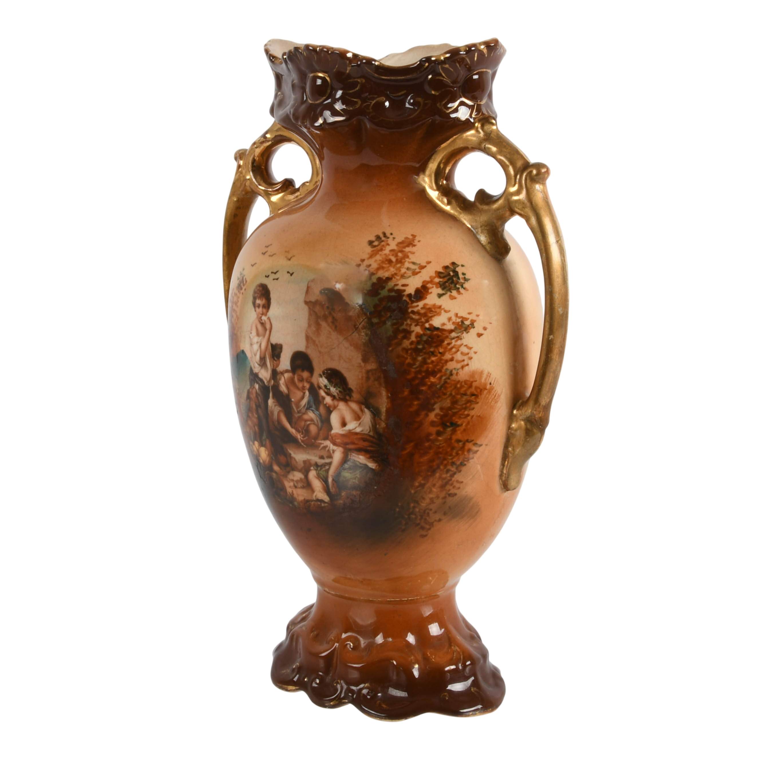 Late Victorian Twin Handled Games of Chance Vase-3