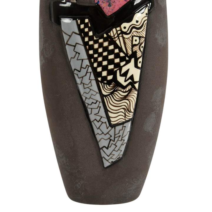 Signed Roger McAndrews Geometric Abstract Ceramic Vase-7