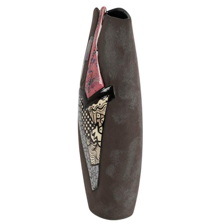 Signed Roger McAndrews Geometric Abstract Ceramic Vase-4