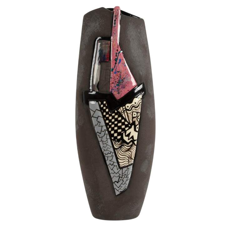 Signed Roger McAndrews Geometric Abstract Ceramic Vase-1