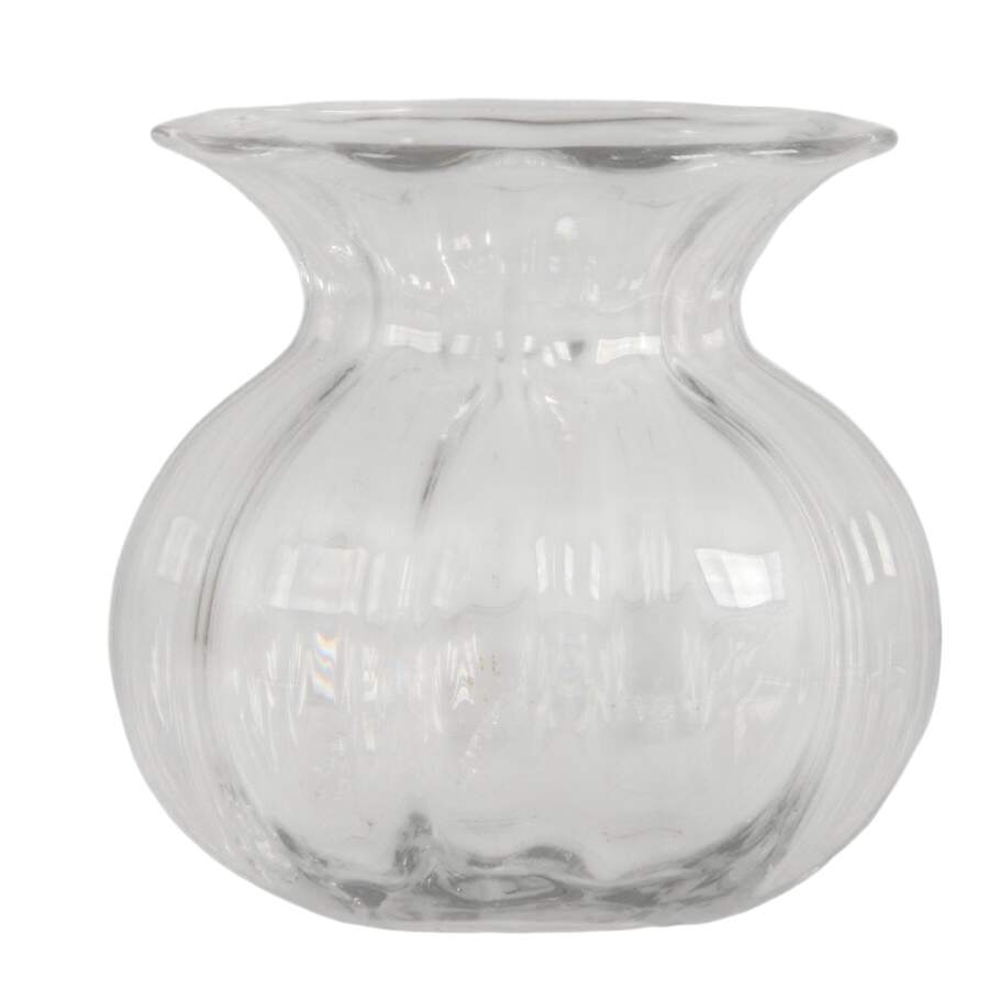 Artist Signed Swedish Ribbed Glass Anemone Vase-2
