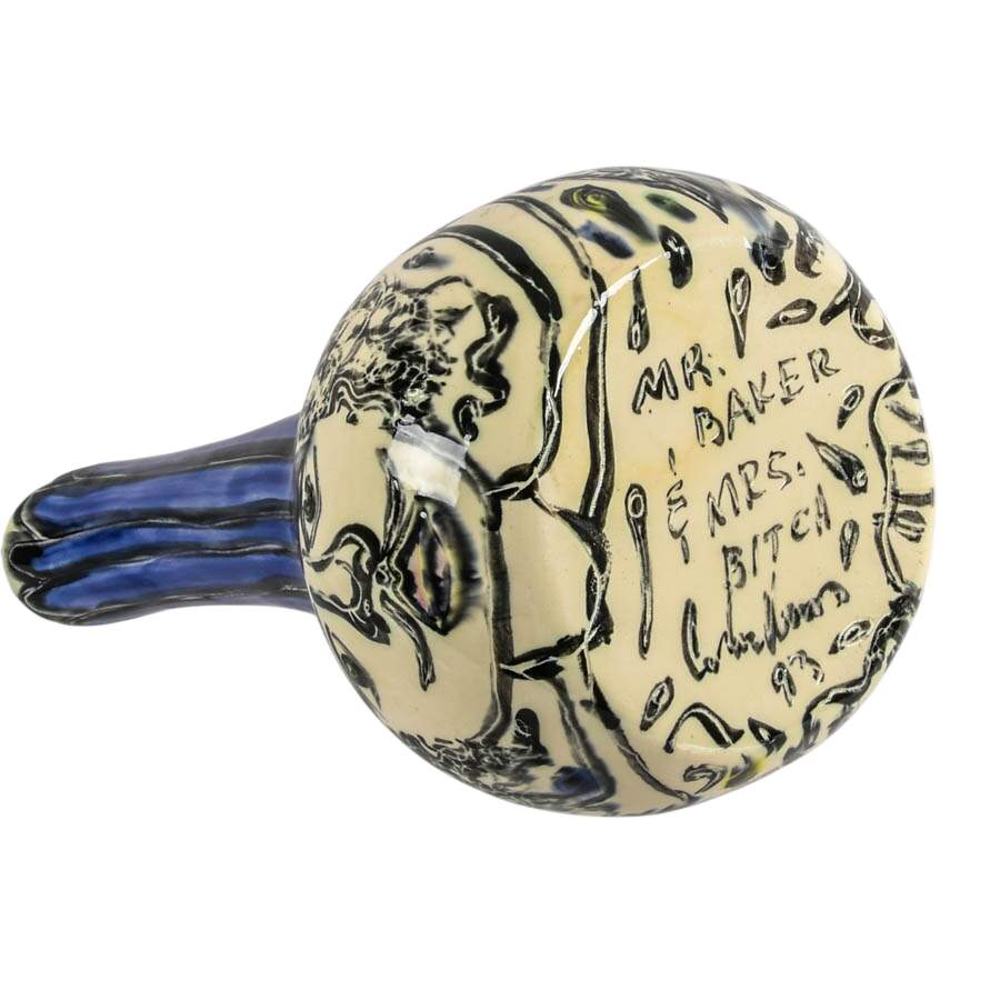 Signed Double Spout Artsy Vase-9