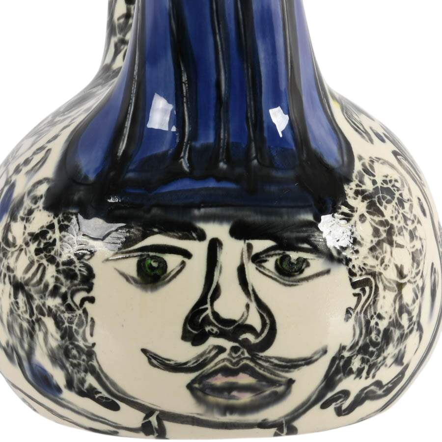 Signed Double Spout Artsy Vase-6