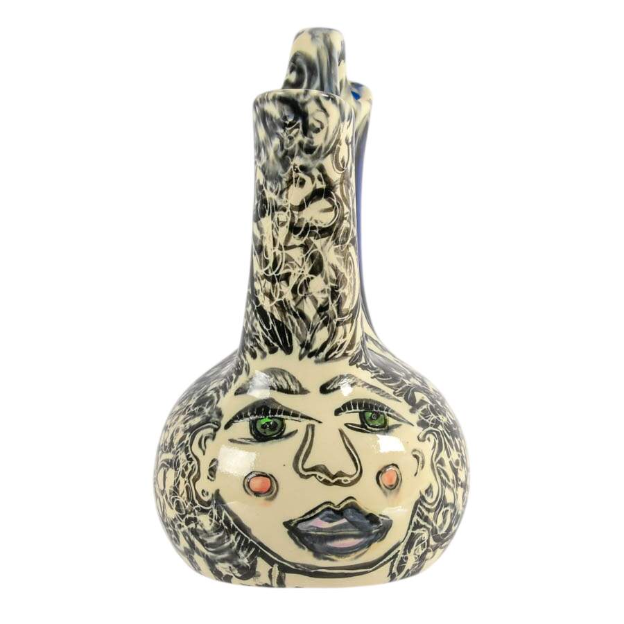 Signed Double Spout Artsy Vase-1