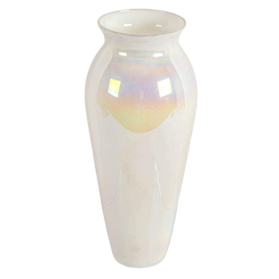 Tall Decorative Iridescent White Pearl Glass Vase-3