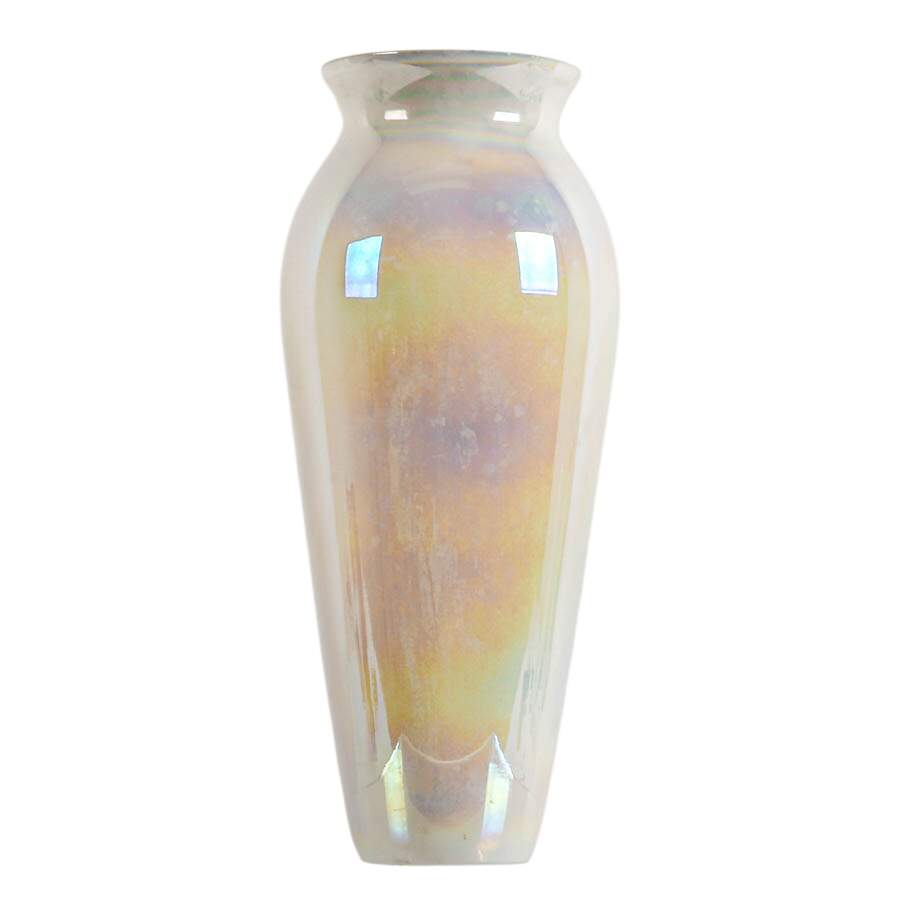 Tall Decorative Iridescent White Pearl Glass Vase-2