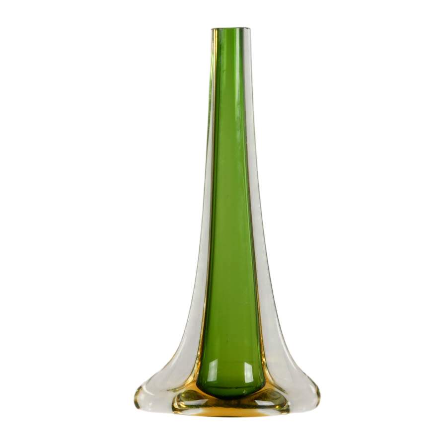 1970s Green Murano Vase in the Style of Flavio Poli for Seguso-4